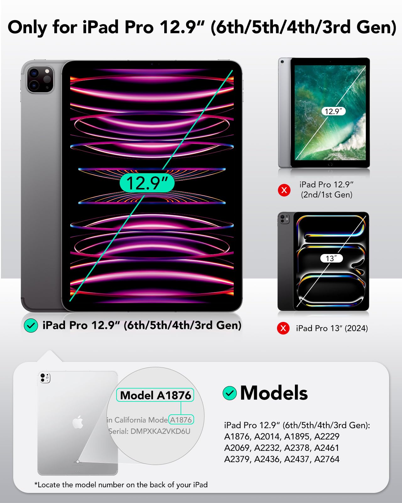 Esr For Ipad Pro 12.9 Inch Paper Feel Magnetic Screen Protector 6Th/5Th/4Th/3Rd Generation (2022/2021/2020/2018), Write And Draw Like On Paper, Detachable And Reusable, Matte Finish