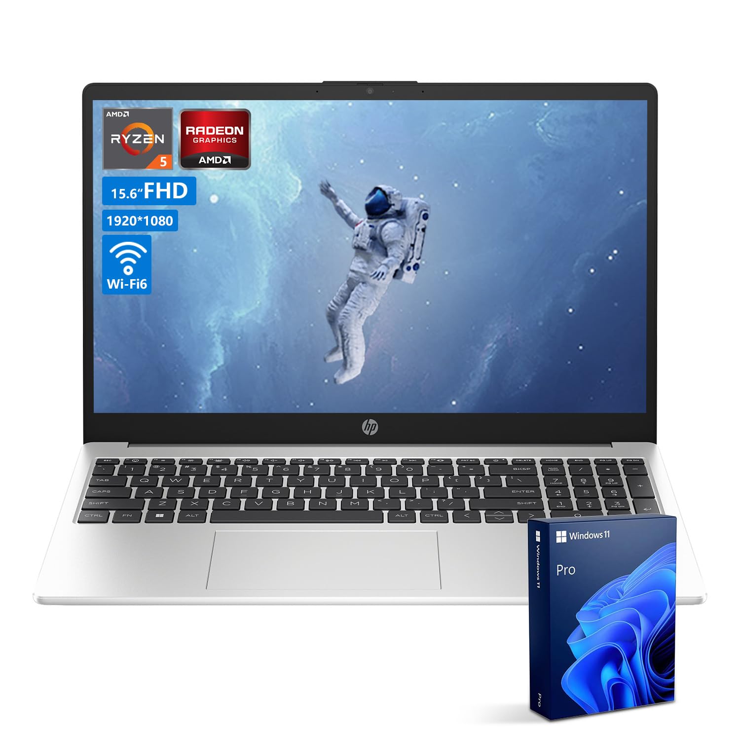 Hp Essential 255 G10 Entry Business Laptop, 15.6'' Fhd Anti-Glare Display, Amd Ryzen 5 7530U, Radeon Graphics, 16Gb Ram, 2Tb Ssd