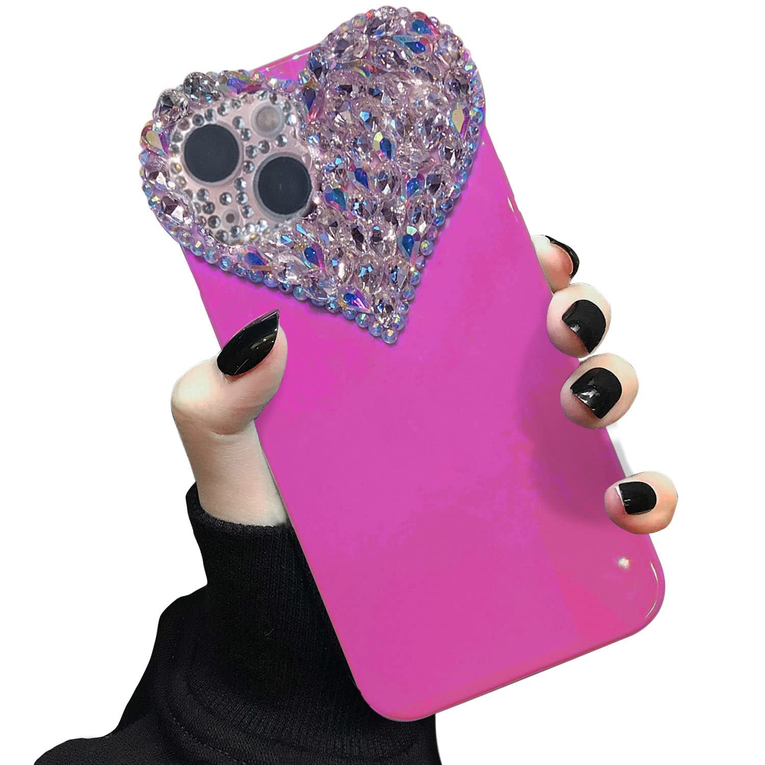 Enytdmo For Iphone 14 Luxury Shiny Crystal Rhinestone Diamond Case, 3D Glitter Sparkle Bling Case For Women Girls, Cute Aestheti