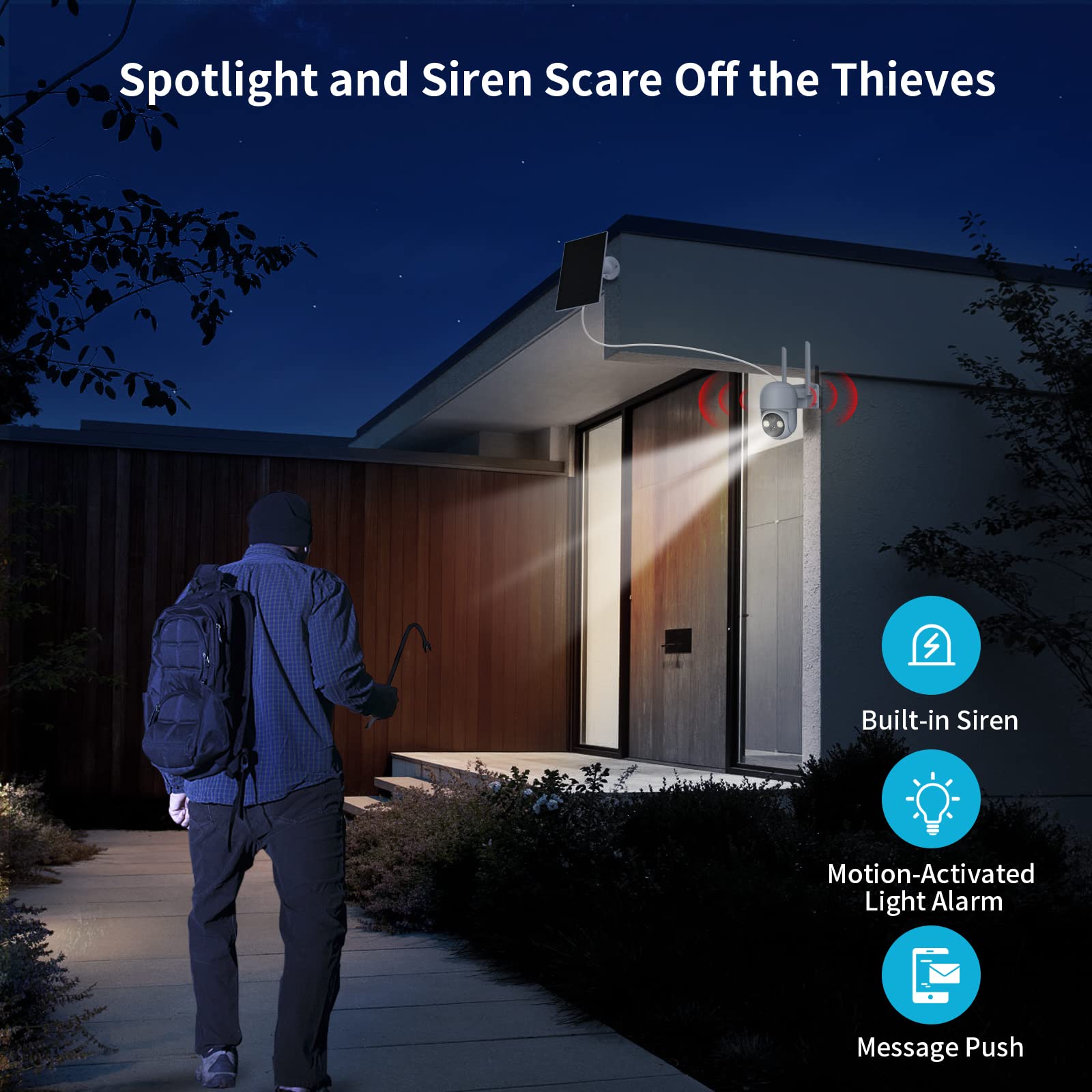 Woolink 2Pcs 4Mp Solar Security Camera Wireless Outdoor, 2.5K Solar/Battery Powered Camera For Home Security, Pan/Tilt 2.4Ghz Wi