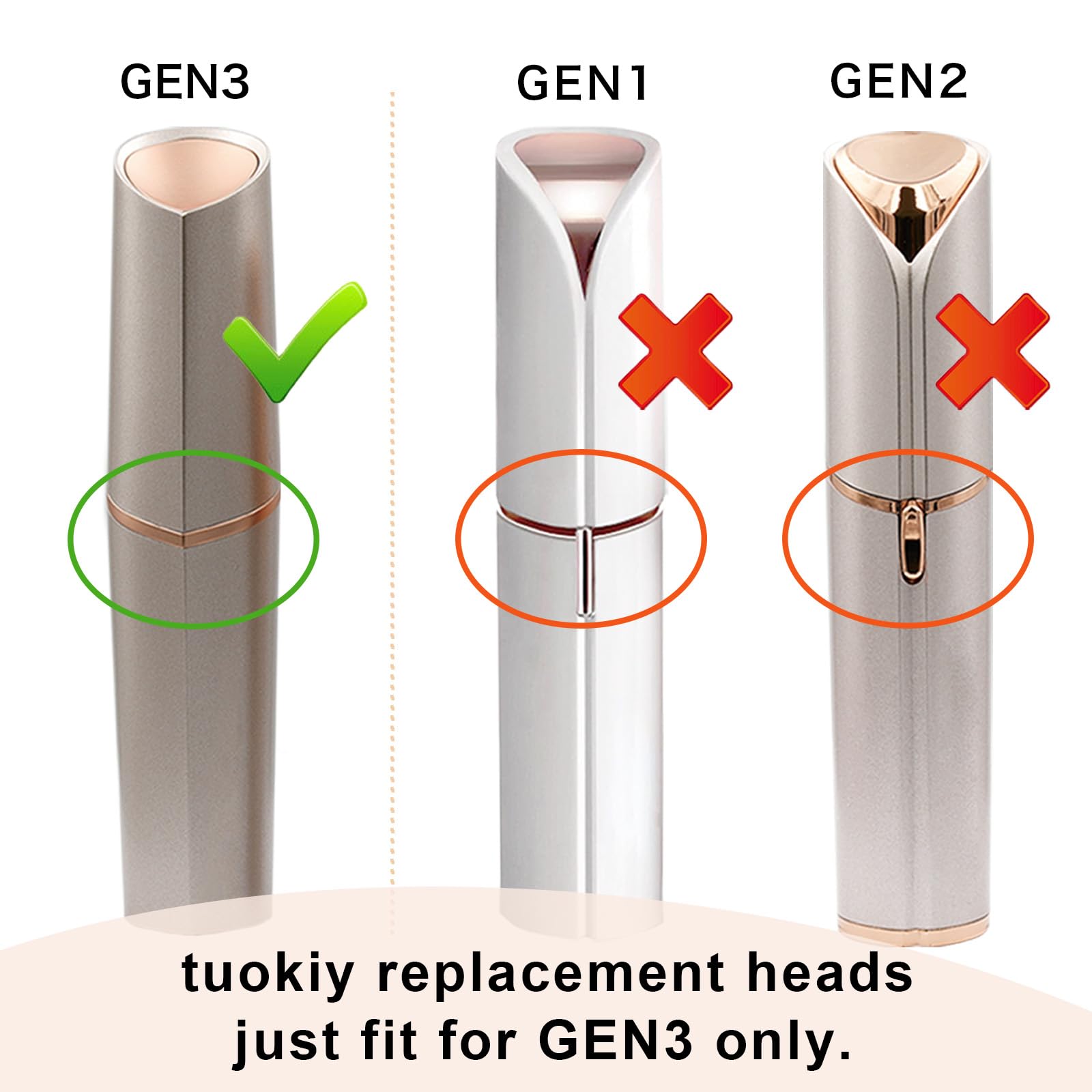 Generation 3 Replacement Heads For Finishing Touch Flawless Facial Hair Remover, Double Precision Replacement Blades Heads Compa
