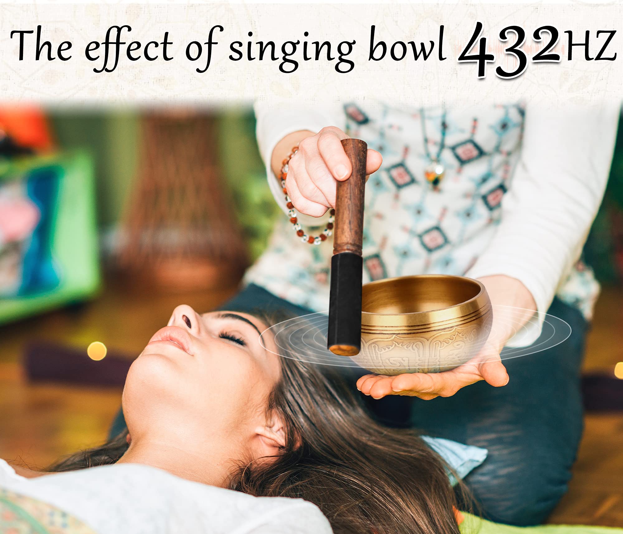 Relaehih 2Pack Tibetan Singing Bowls Set 100% Handmade In Nepal Sound Bowl Meditation Set For Meditation, Yoga, Chakra, Meditati