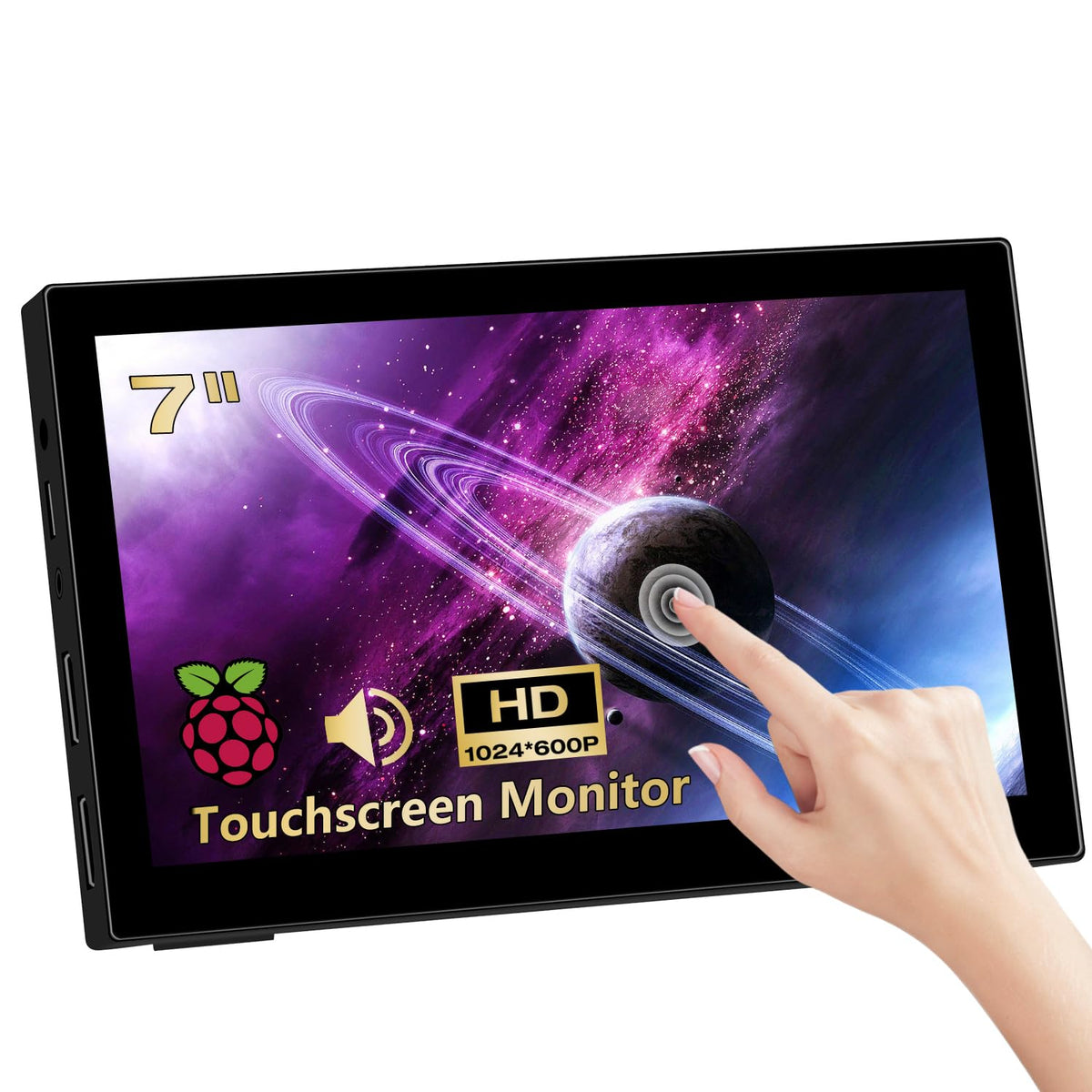 Akntzcs 7 Inch Touchscreen Mini Monitor 1024 X 600 Small Monitor Hdmi Portable Monitor Ips Lcd Display For Laptop Xbox Ps3 Rasp