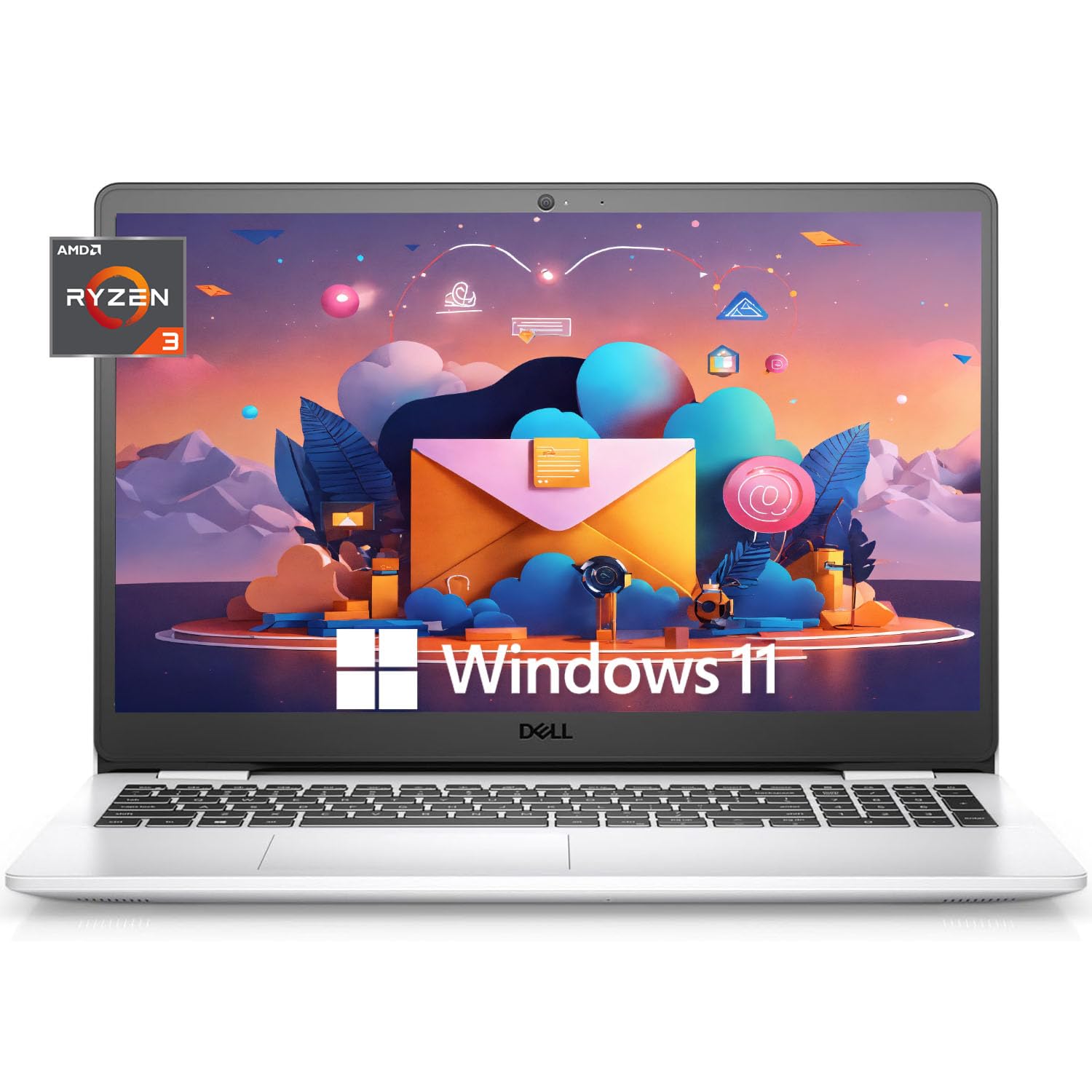 Dell Inspiron 3000 Laptop, 15.6 FHD Display, AMD Ryzen 3 3250U Processor, AMD Radeon Graphics, Fingerprint Reader, Webcam, HDMI,