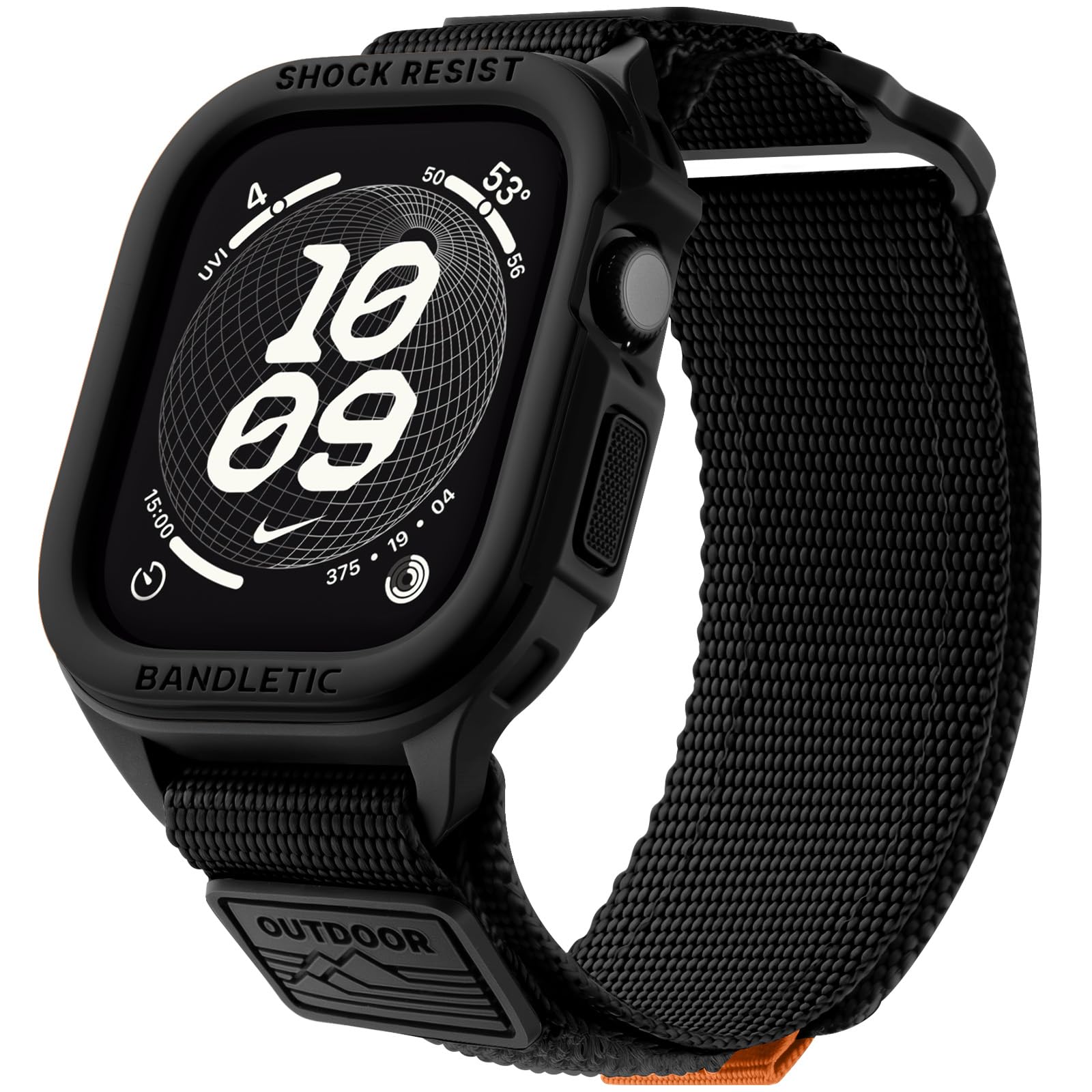 Bandletic Rugged Compatible with Apple Watch Series 10/11 46mm Band, Shockproof Military Grade Protective Bumper TPU Cover with 