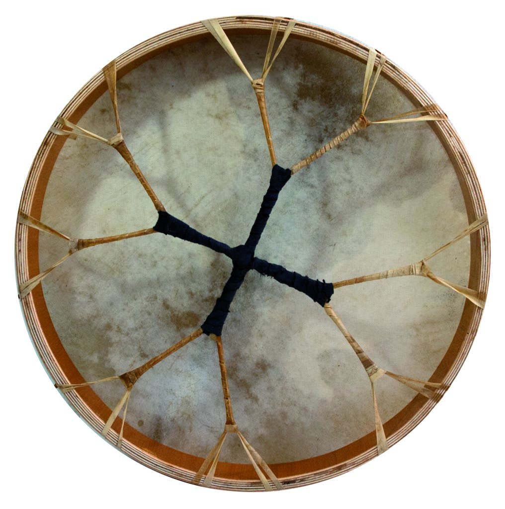 Shaman Drum Round With Goat Skin, Frame Drum, Handmade  (16'')