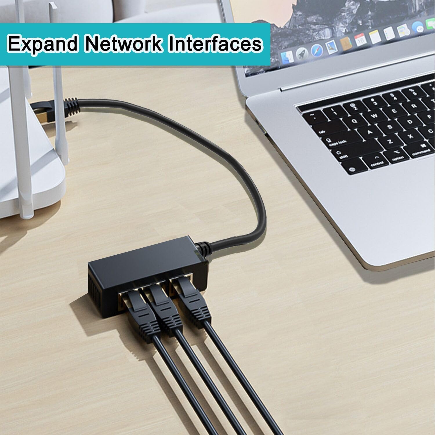 Ukiism Rj45 Ethernet Splitter 1 To 3, Gigabit Ethernet Switch, Starlink Ethernet Adapter For Rj45 Splitter For Cat5/5E/6/7/8 Cab