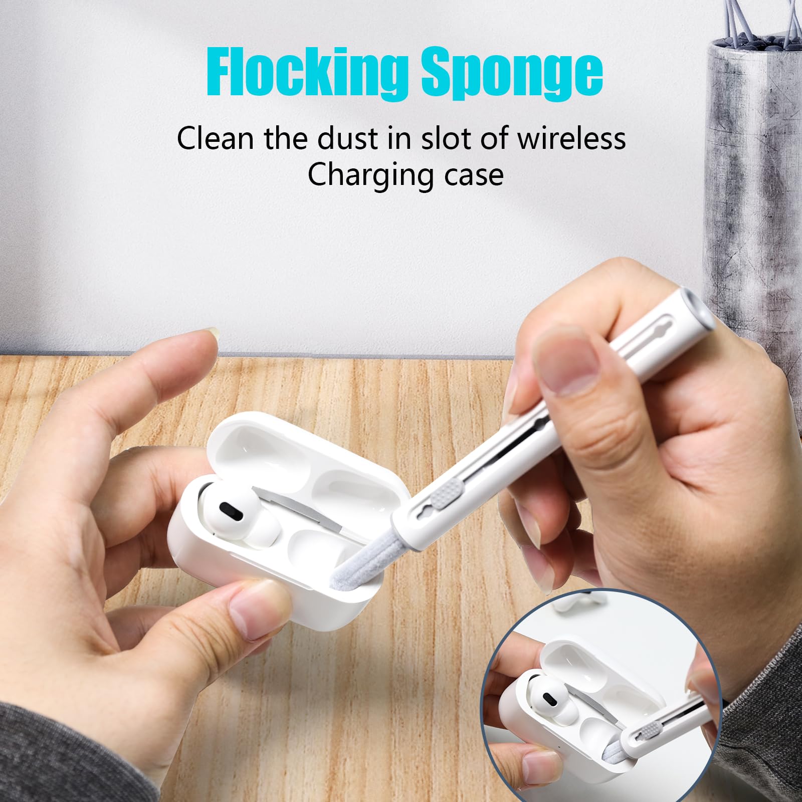 Akiki Cleaner Kit For Airpods, Earbuds Cleaning Kit For Airpods Pro 1 2 3, Phone Cleaner Kit With Brush For Bluetooth Earbuds Cl