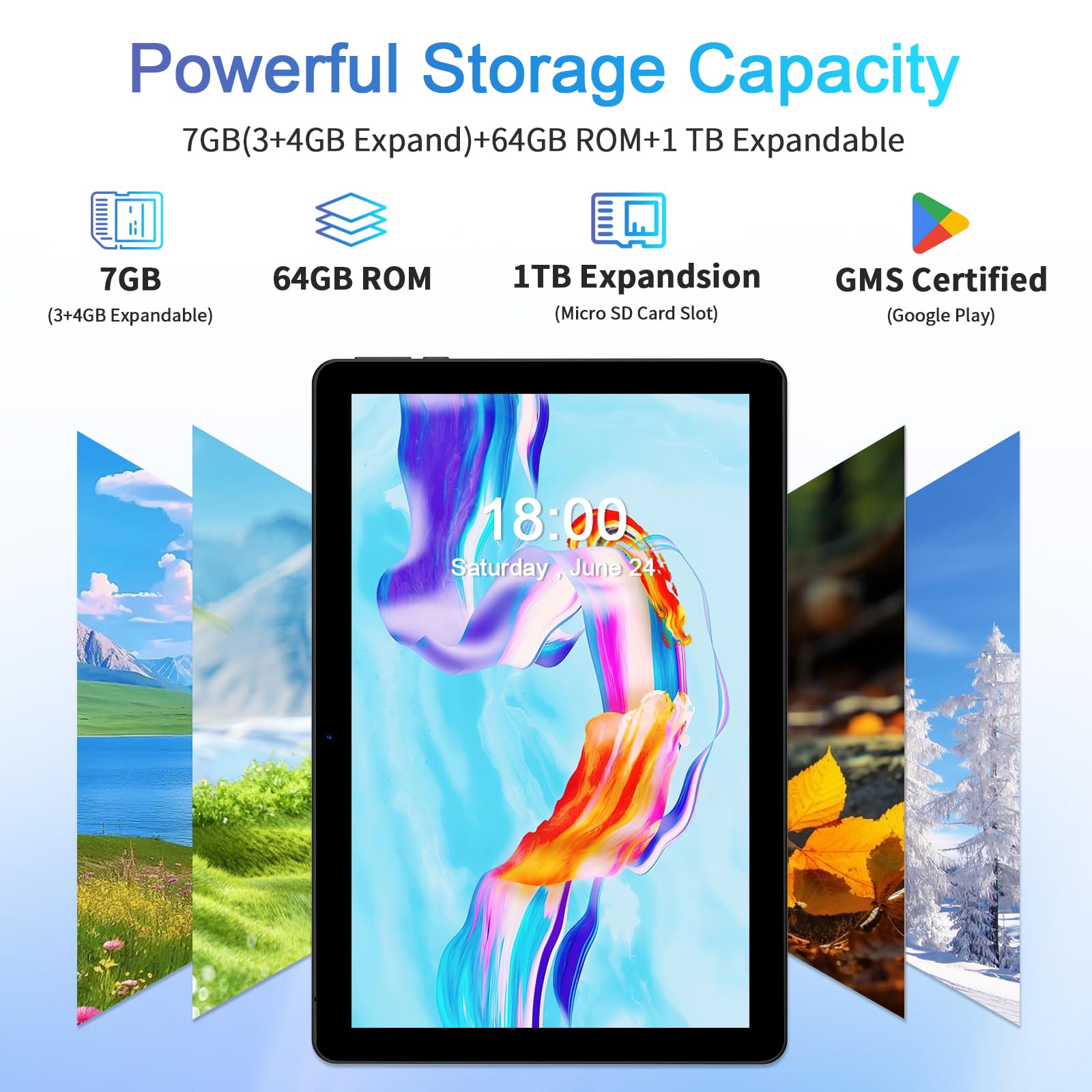 Newision Android Tablet 10 Inch, 2024 Newest Android 13 Tablet,64Gb+7(3+4 Expand) Gb/1Tb Expandable,6000Mah Battery,2 In 1 Table