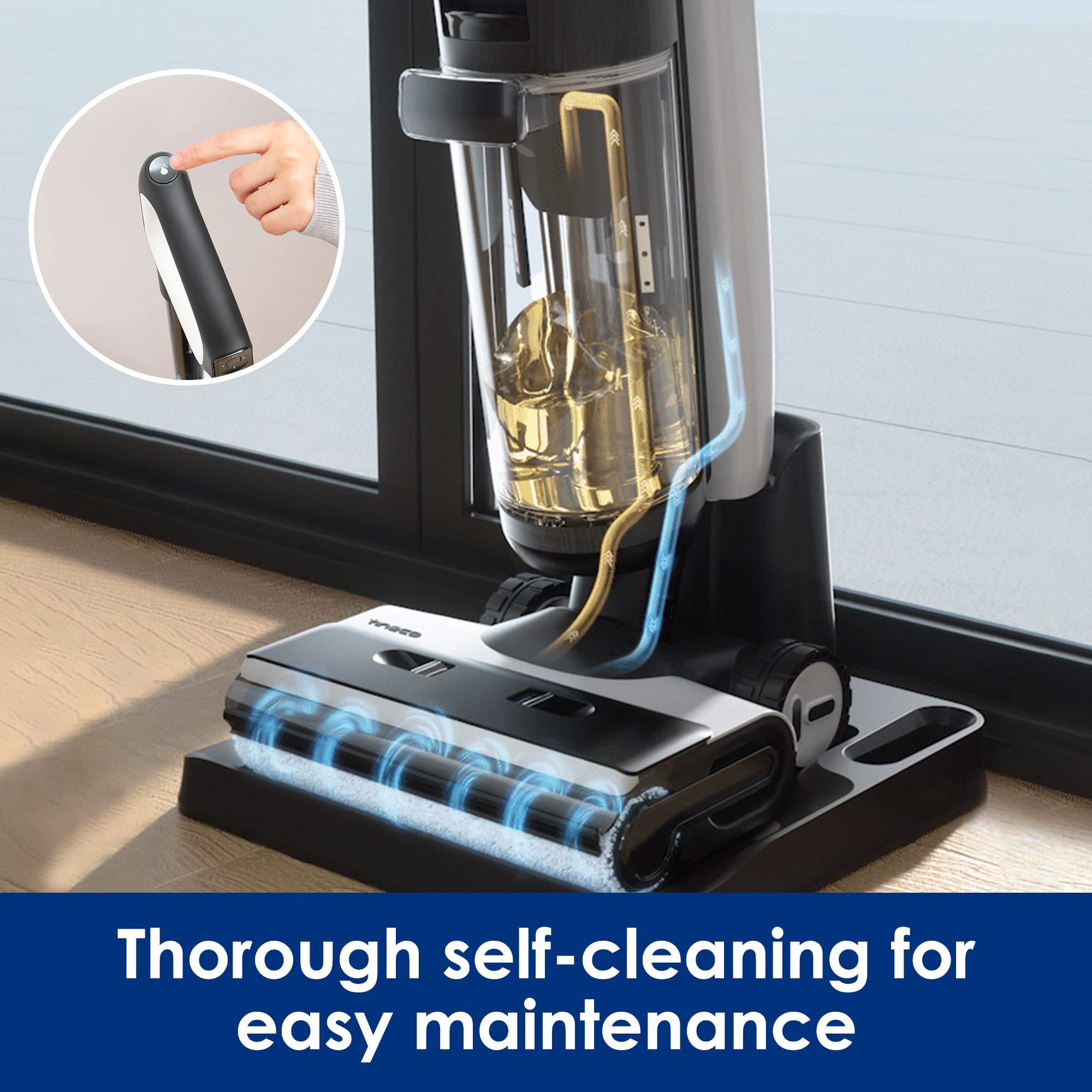 Tineco Floor ONE S7 PRO Cordless Wet Dry Vacuum Cleaner - Smart Mop for Hard Floors, Black, Self-Cleaning, Long Run Time