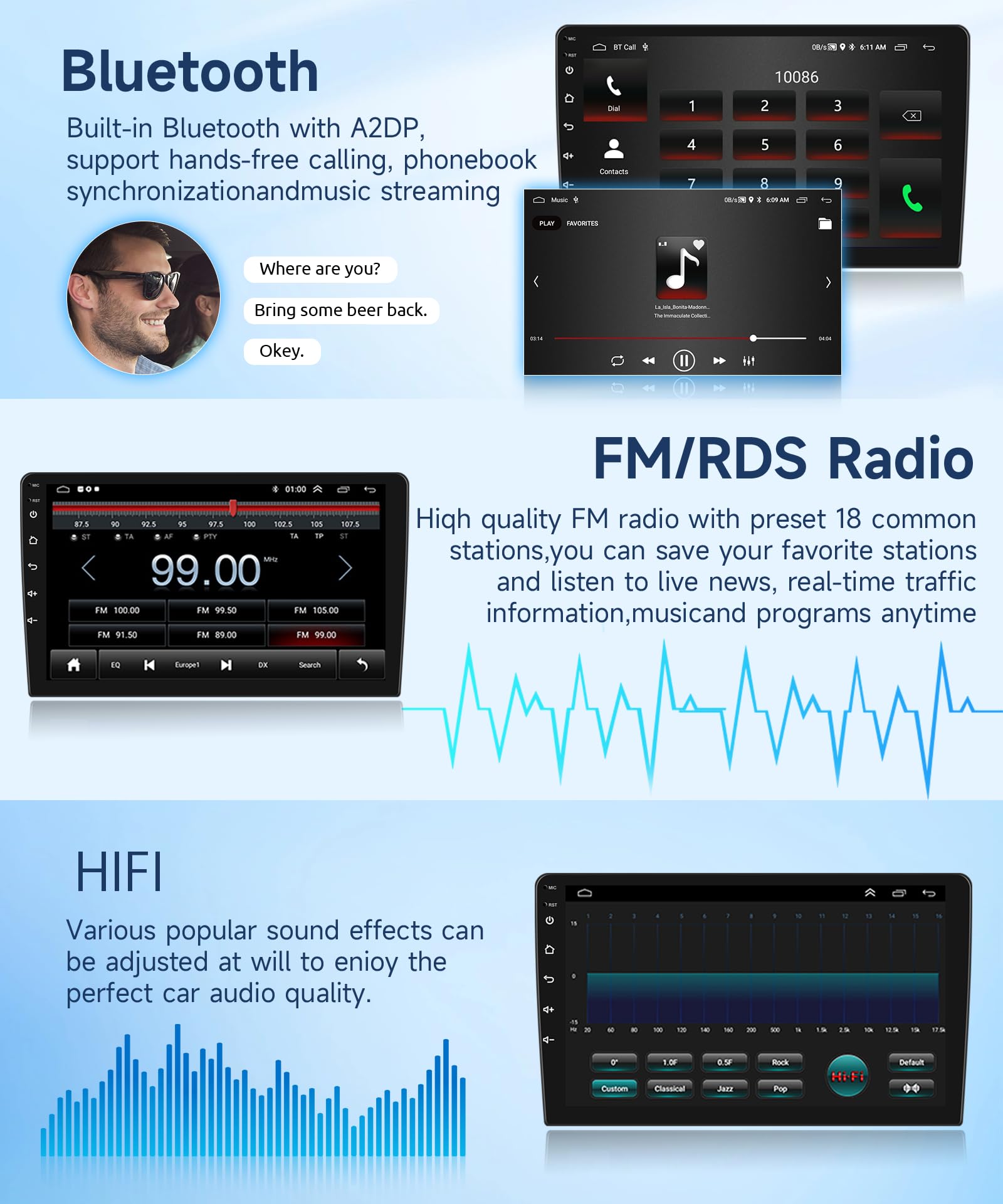 Android Car Stereo Apple Carplay For Toyota Camry 2000 2001 2002 2003 2004 2005 2006, Rimoody 9 Inch Touch Screen Car Radio With