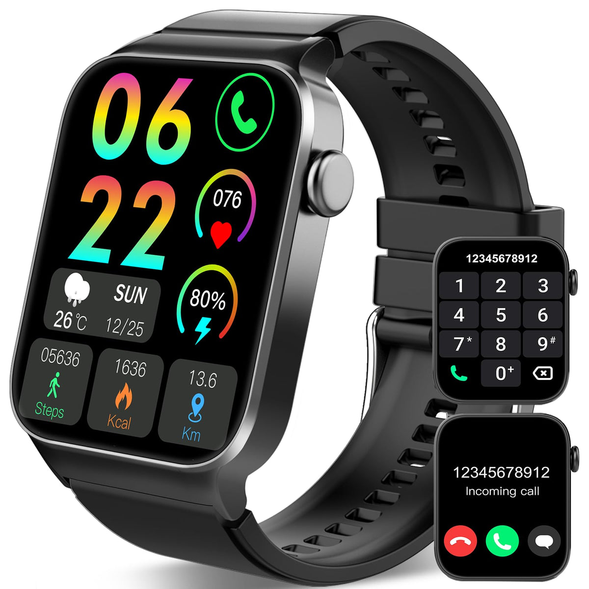 Stecei Smart Watch For Men Women Bluetooth Call, 1.85 '' Hd Screen Smartwatch With Heart Rate/Sleep Monitor, 110+ Sport Modes Ac