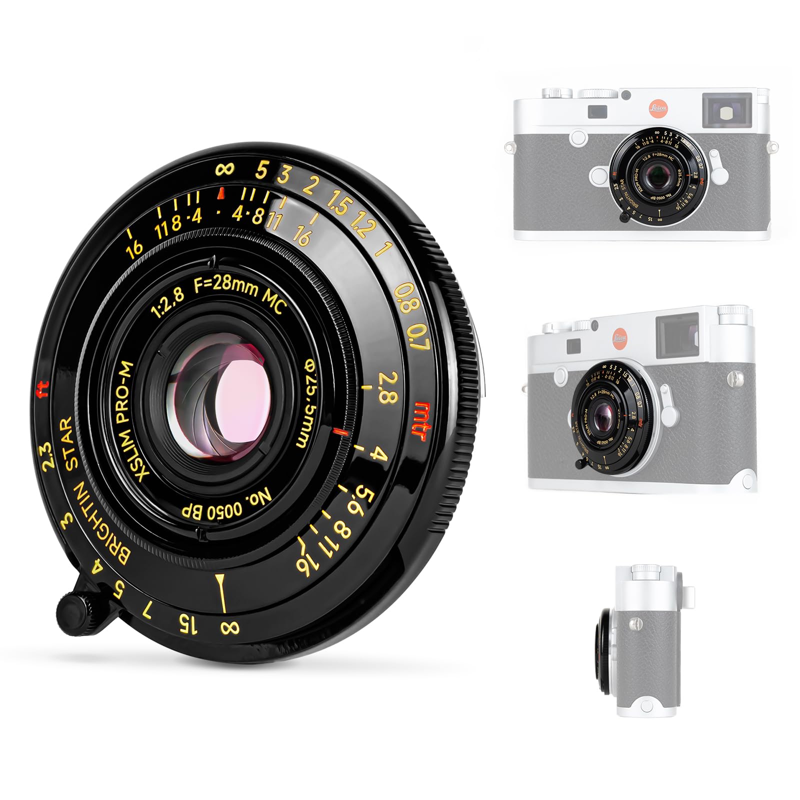 Brightin Star 28Mm F2.8 Full Frame Manual Focus Lens For Leica M Mount,Camera Lens Compatible With M2 M3 M4 M5 M6 M7 M8 M9 M9P M
