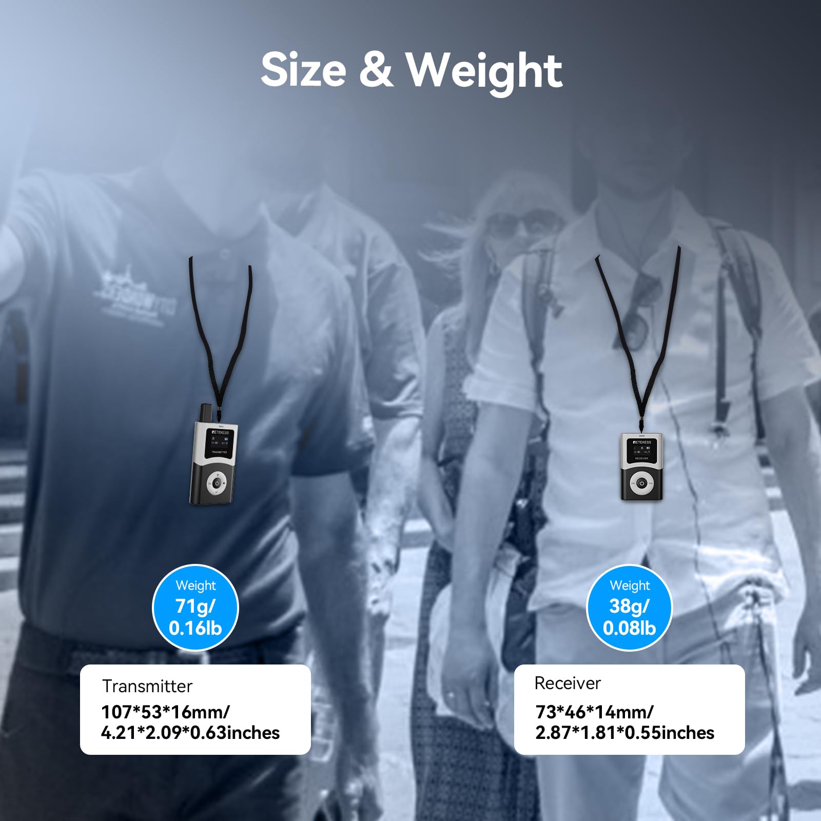 Retekess T130U(4Nd Gen T130) Wireless Tour Guide Audio System, Walking Tour Guide Microphone Digital Transmission Hifi Sound Qua