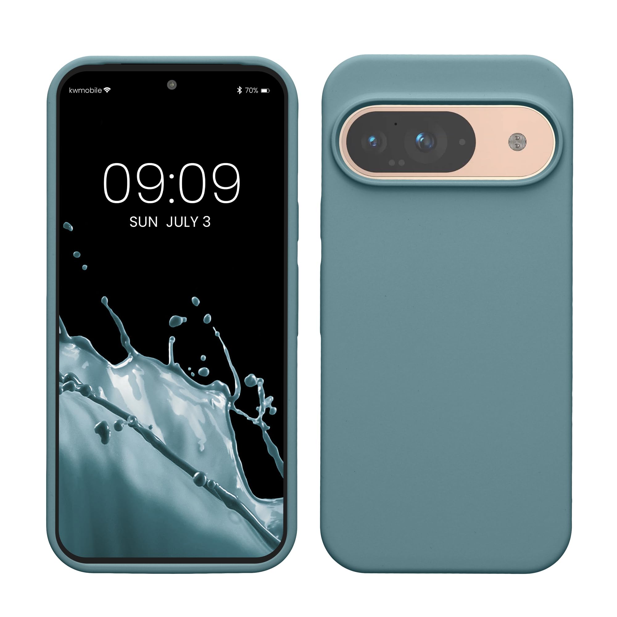 kwmobile Case Compatible with Google Pixel 9 / Pixel 9 Pro Case - TPU Silicone Phone Cover with Soft Finish - Antique Stone