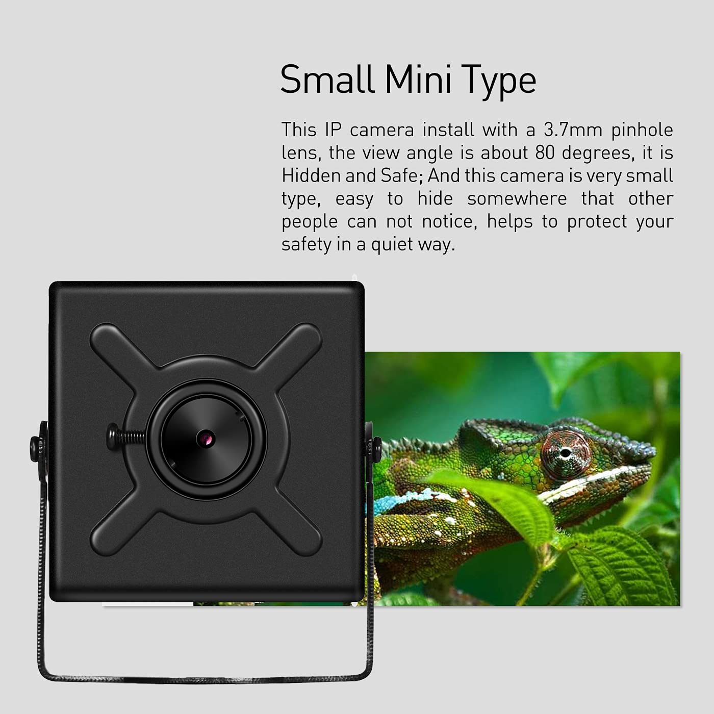 Revodata 5Mp Poe Ip Mini Camera, Ultra Hd 2880X1620P, 3.7Mm Lens(70Fov), Small Camera H.265 Surveillance Motion Detection, Pc/Ph