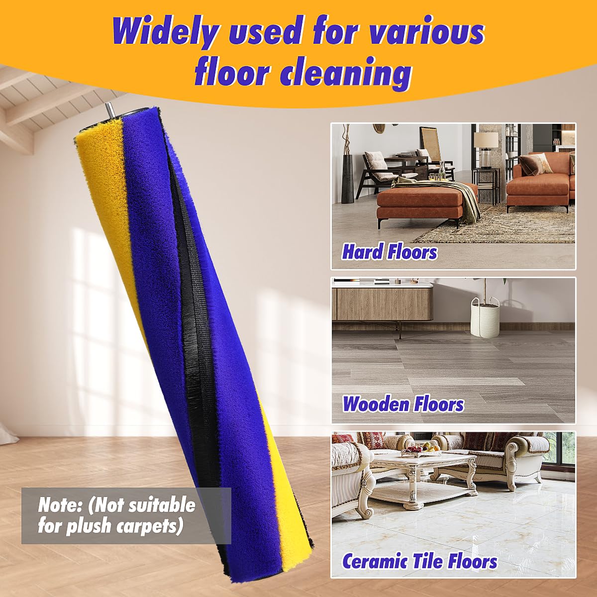 Soft Roller Brush Replacement Compatible With Dyson V8 Slim V10 Slim V12 Detect Slim V15 Detect Slim, Roll Bar Vacuum Attachment