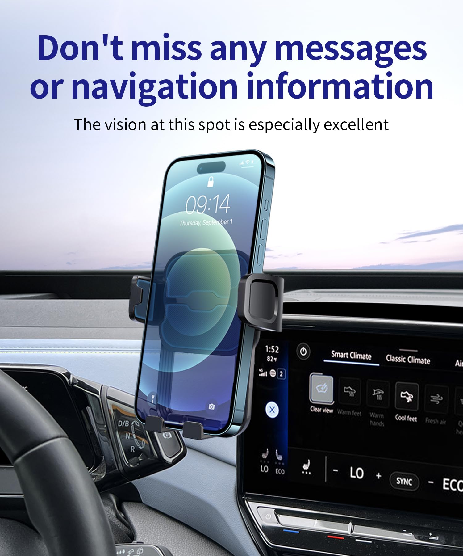 Masergogo Car Phone Holder For 2021-2024 Volkswagen Id.4 / Vw Id4, 360 Rotation, 12 Inch Screen Fixed Clip, Auto Accessories Nav