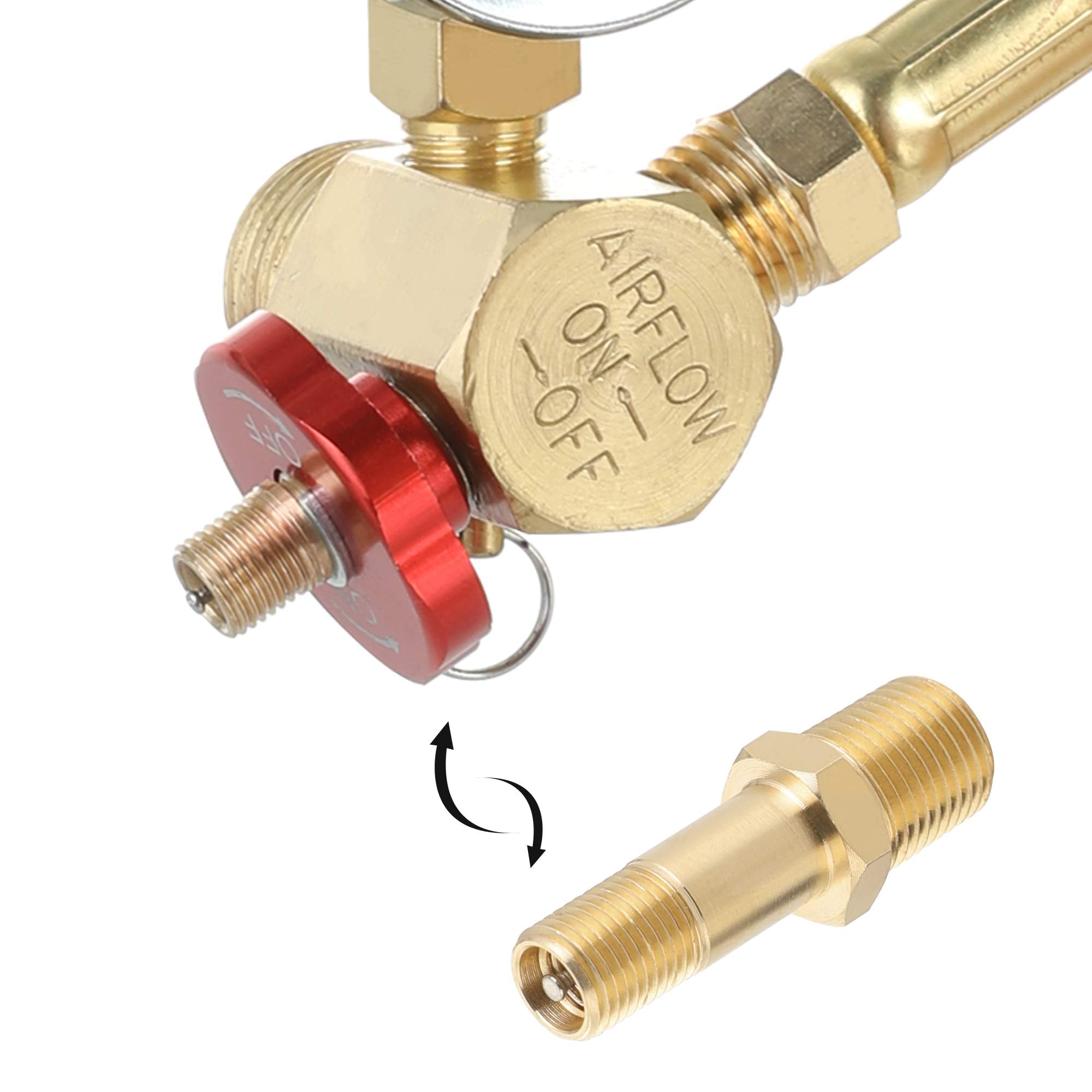 Hromee Air Tank Valve 1/8'' Mnpt, 4 Pieces Brass Fill Valve With Caps, Using With Compressed Air Tank