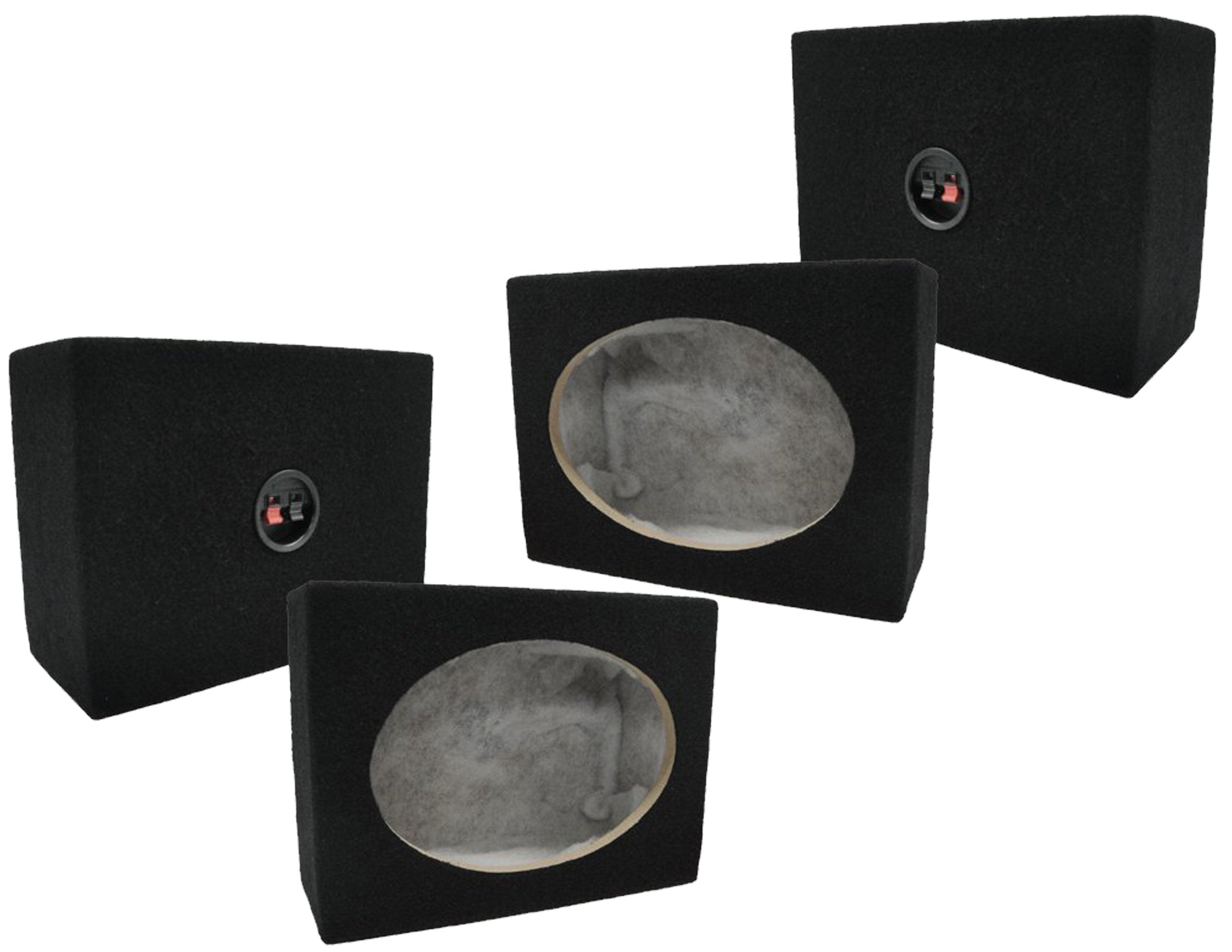 Absolute 2Sq6X9 Pair 6 X 9 Inches Square Speaker Box With Speaker Terminal