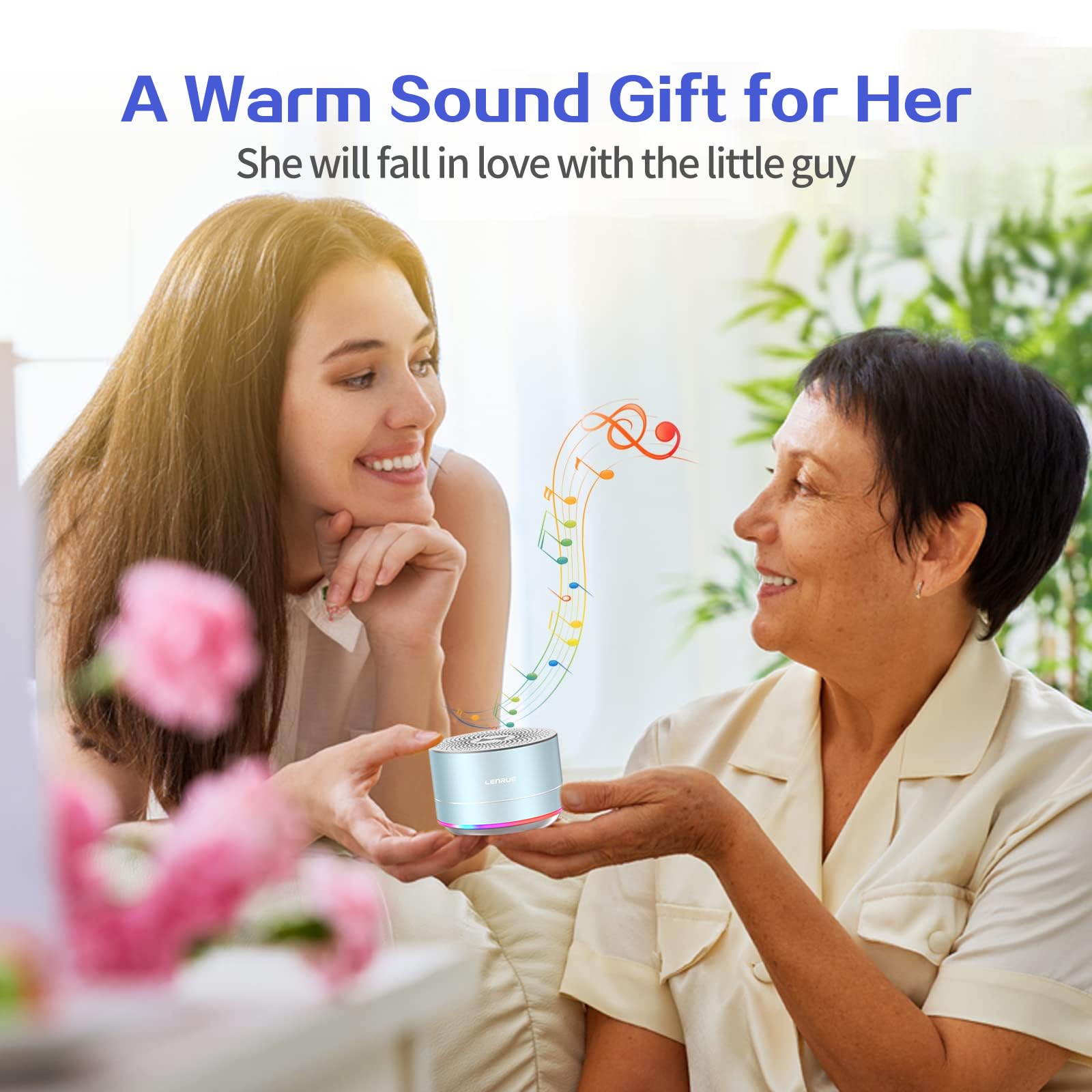 Lenrue Portable Bluetooth Speakers,Wireless Speaker With Clear Sound, Long Playtime, Small Mini Metal Speaker,Christmas Birthday Gifts For Men, Women,Kids(Sky Blue)