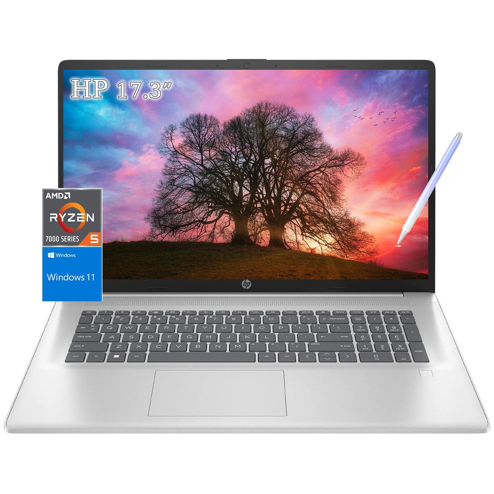 Hp Laptops - 17 Inch Touchscreen Laptop With Stylus Pen - Amd Ryzen 5 7530U - Wi-Fi 6 - Camera Privacy Shutter - Ideal For Colle