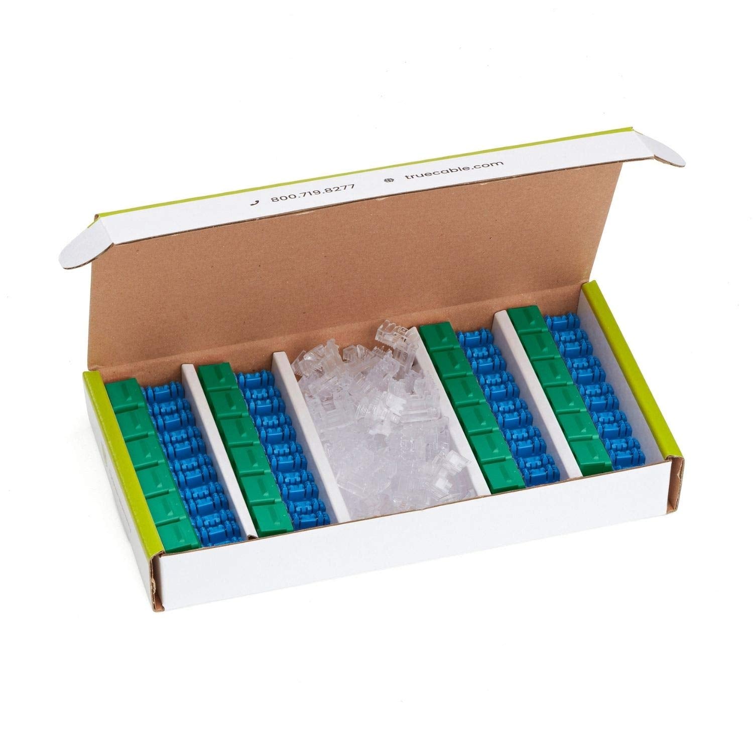 Truecable Cat6A Keystone Jack, Unshielded (Utp), 90 Degree Punch Down, Poe++ (4Ppoe), Ul Listed, Etl Verified, Ansi/Tia Certified, Modular Rj45 Female, Green, 24 Pack