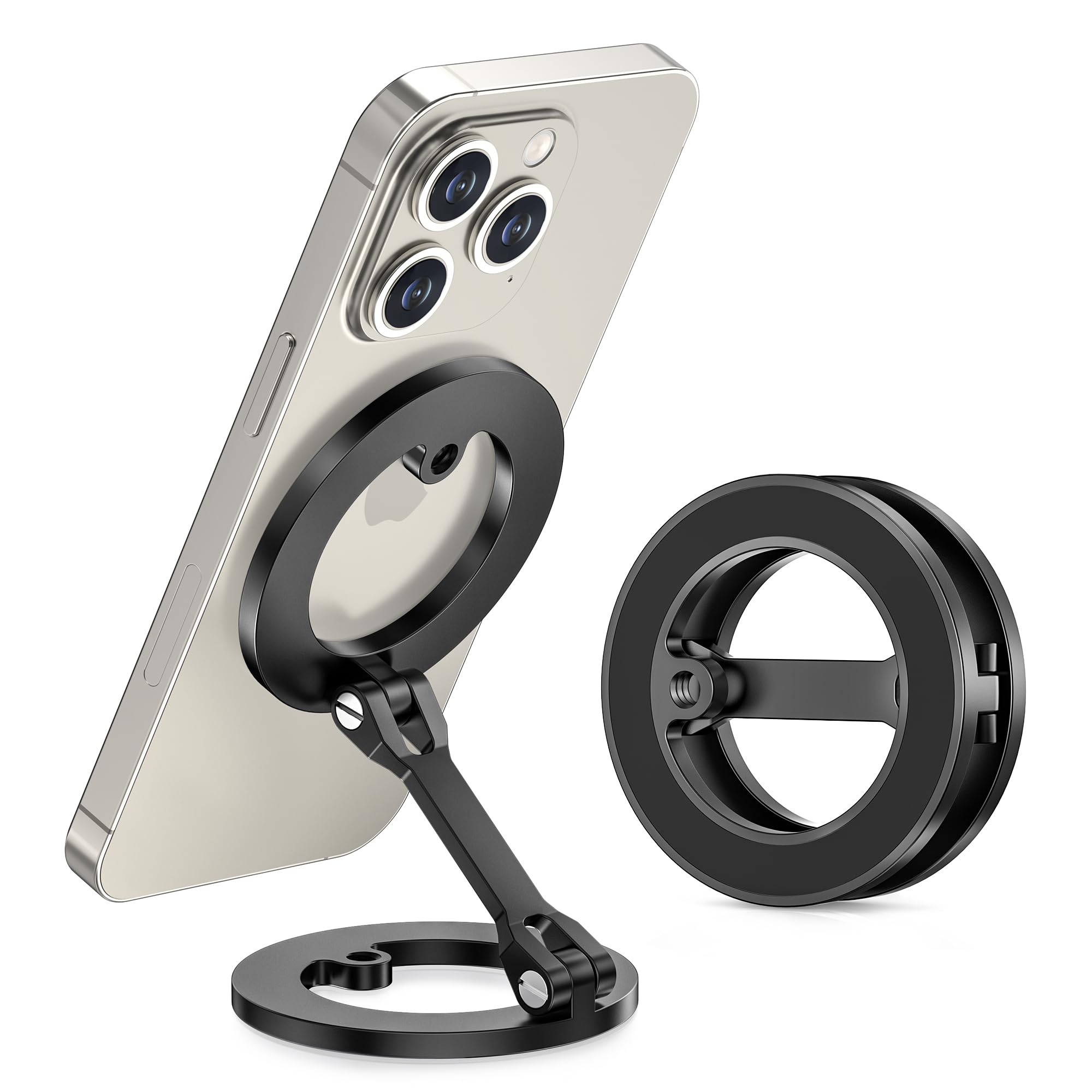 Magnetic Golf Cart Phone Holder For Iphone 16,Dual Ring Aluminium Phone Stand,Magnetic Phone Holder Portable Mount For Iphone 15