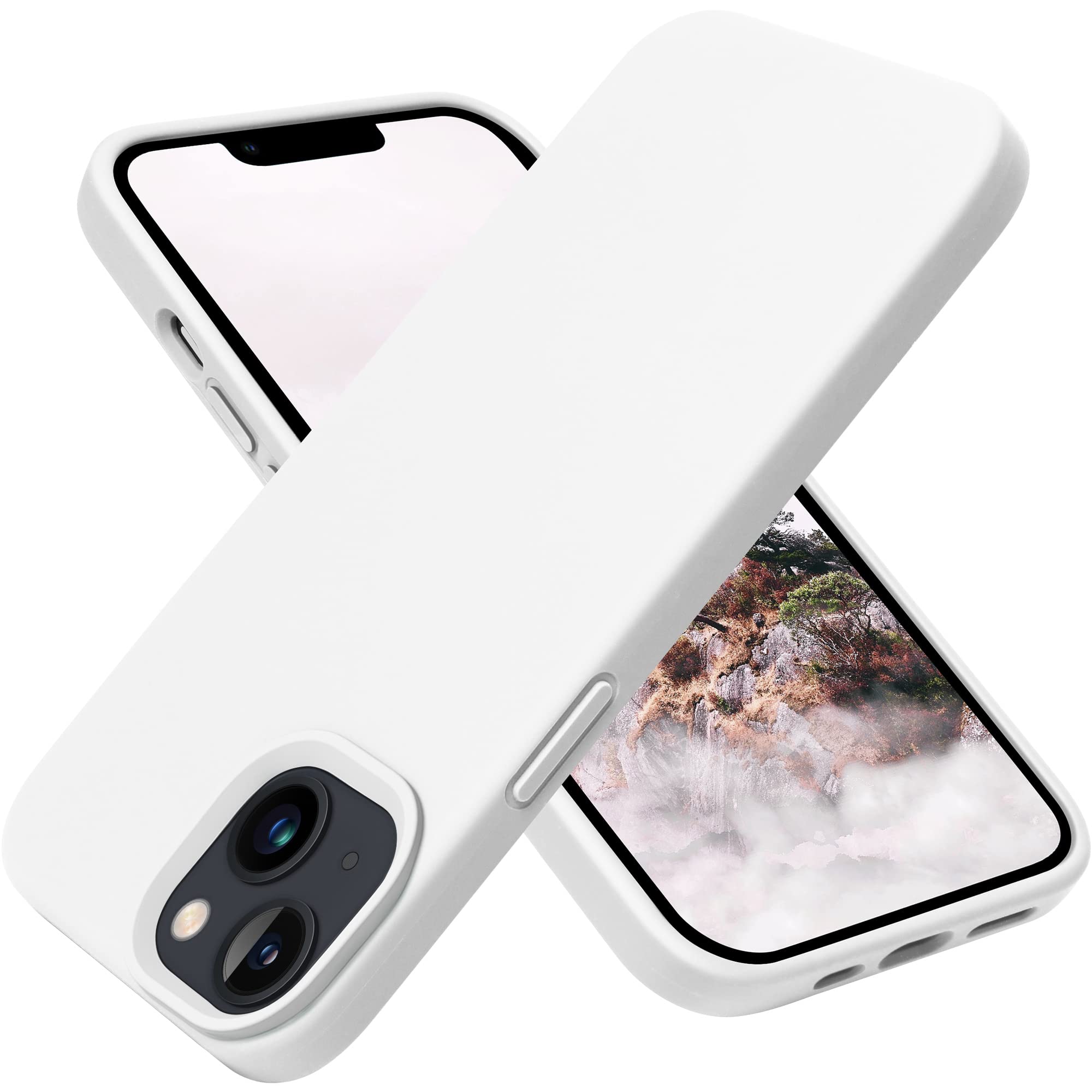 Otofly Designed For Iphone 13 Case, Silicone Shockproof Slim Thin Phone Case For Iphone 13 6.1 Inch (White)