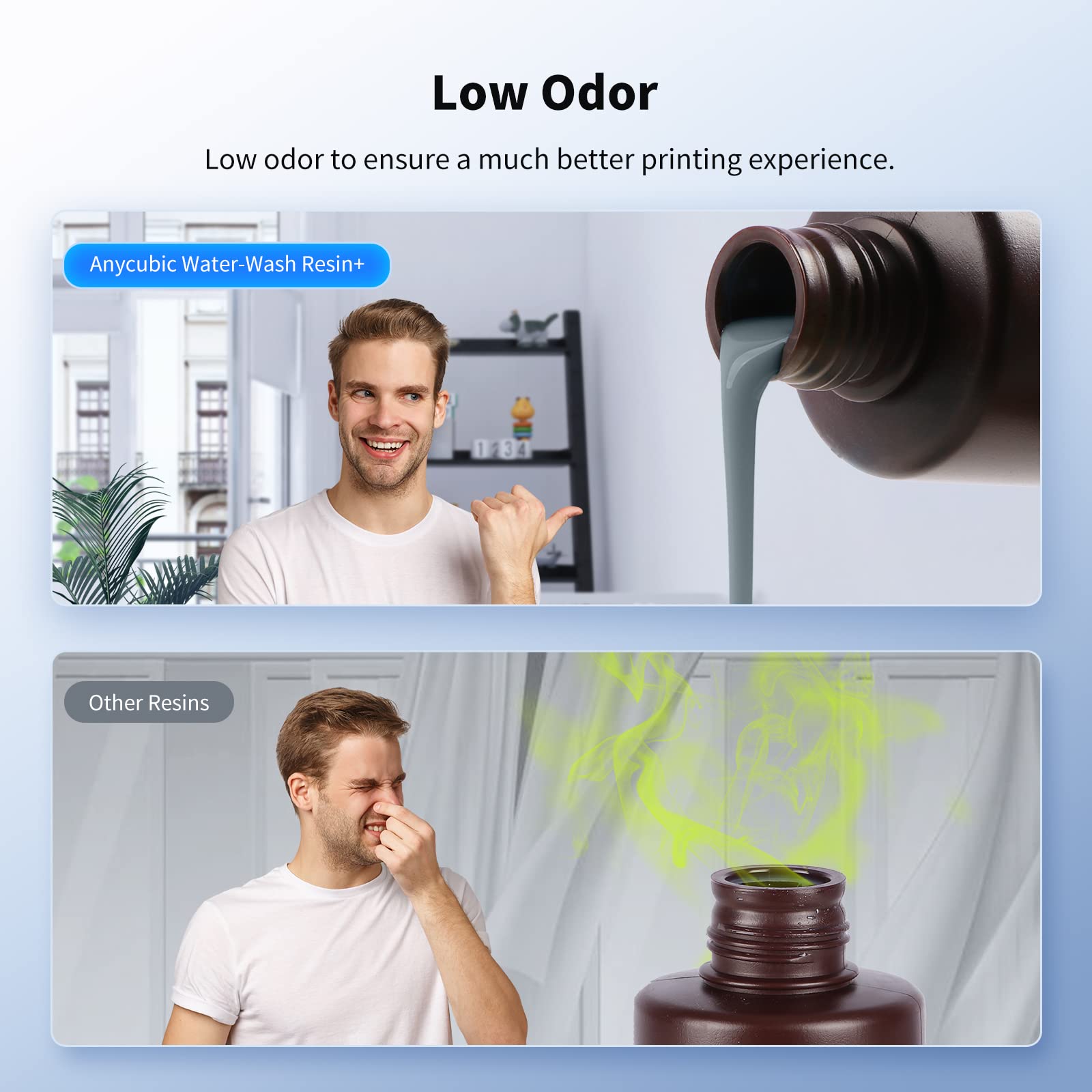 Anycubic Upgraded 8K Water Washable 3D Printer Resin, 405Nm High Precision 3D Resin, Low Shrinkage Photopolymer Resin For 4K/8K/