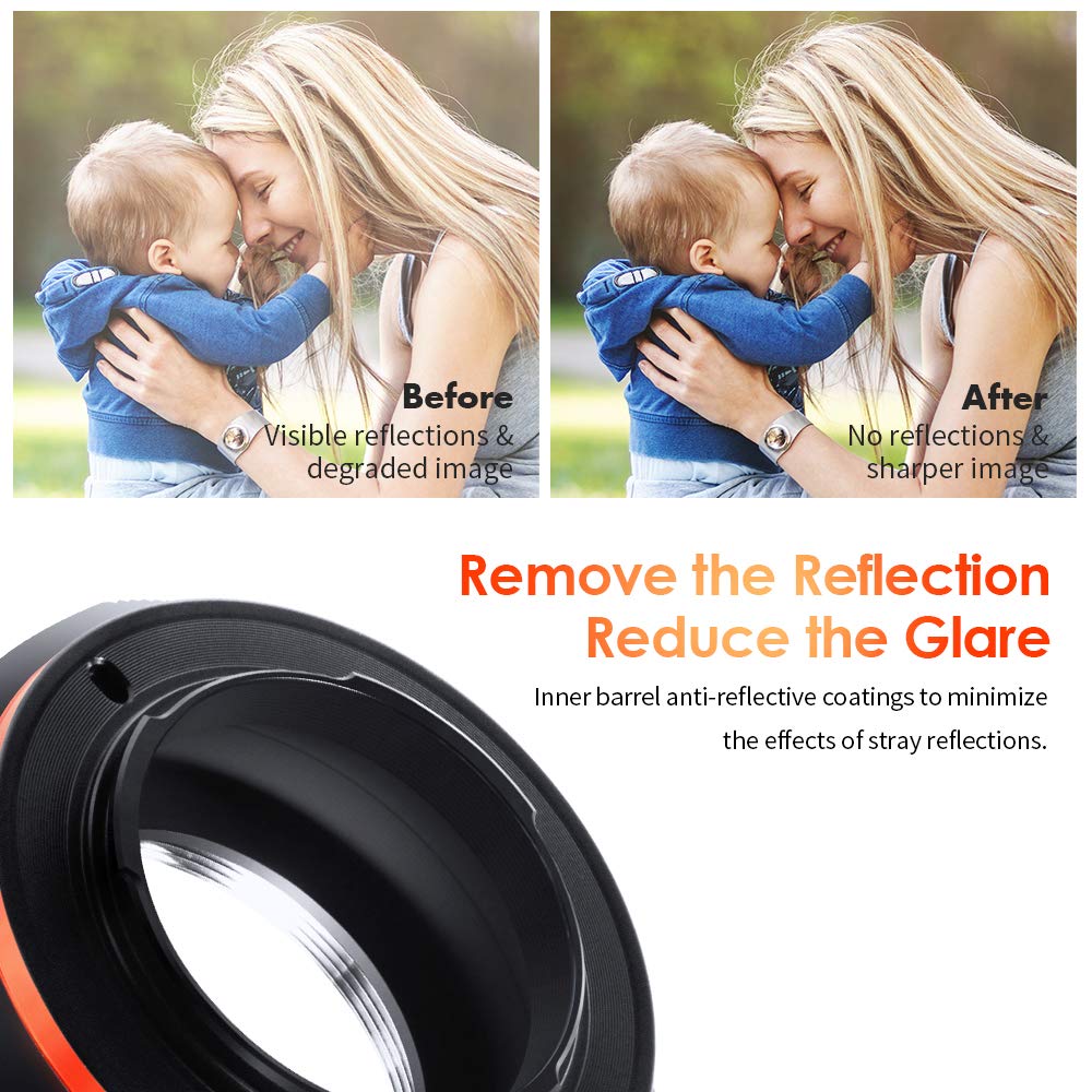 K&F Concept Lens Mount Adapter Compatible For Leica M42 Screw Mount Lens To M4/3 M43 Micro Four Thirds Mount Camera With Matting Varnish