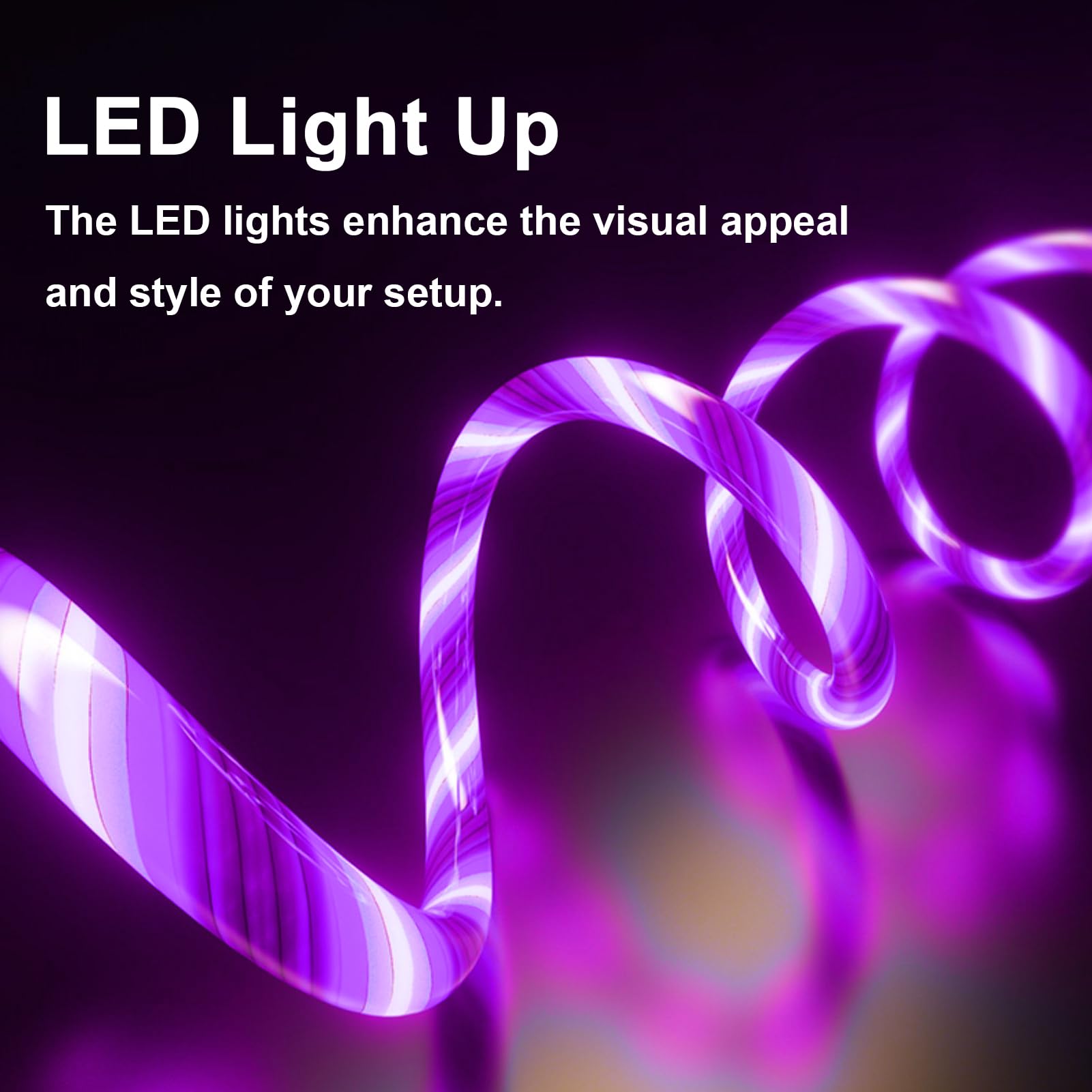 Light Up Iphone Charger Cable Led Apple Charger Cord Apple Mfi Certified Cool Usb Fast Charging For Iphone 14 13 12 11 Pro Max Xr X Se 8 Plus Ipad Ipod Touch More (Purple, 6 Ft)