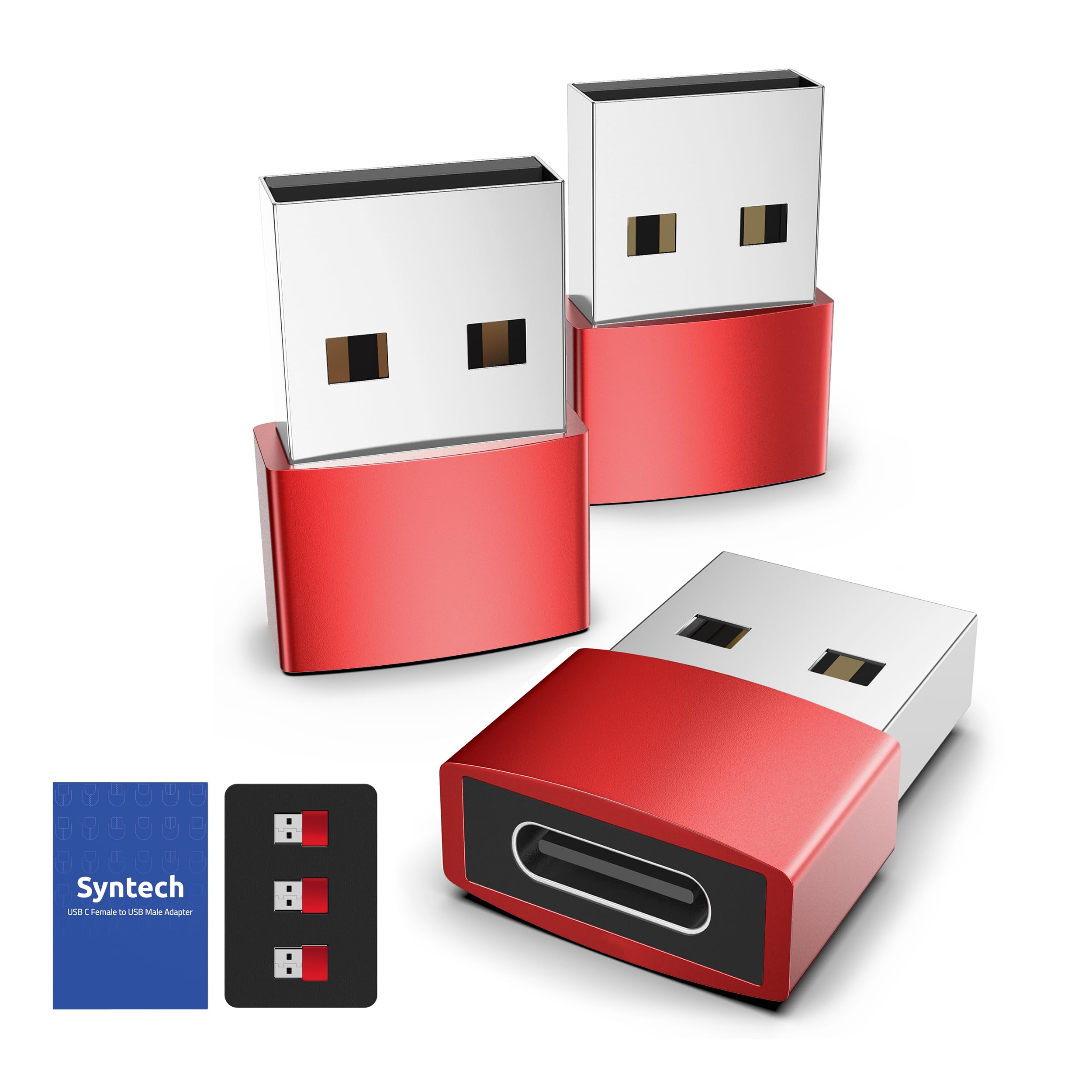 Syntech Usb C Female To Usb A Male Adapter 3 Pack, Type C Charger Cable Power Adapter Compatible With Ipad Air 6, Iphone 15/14/1