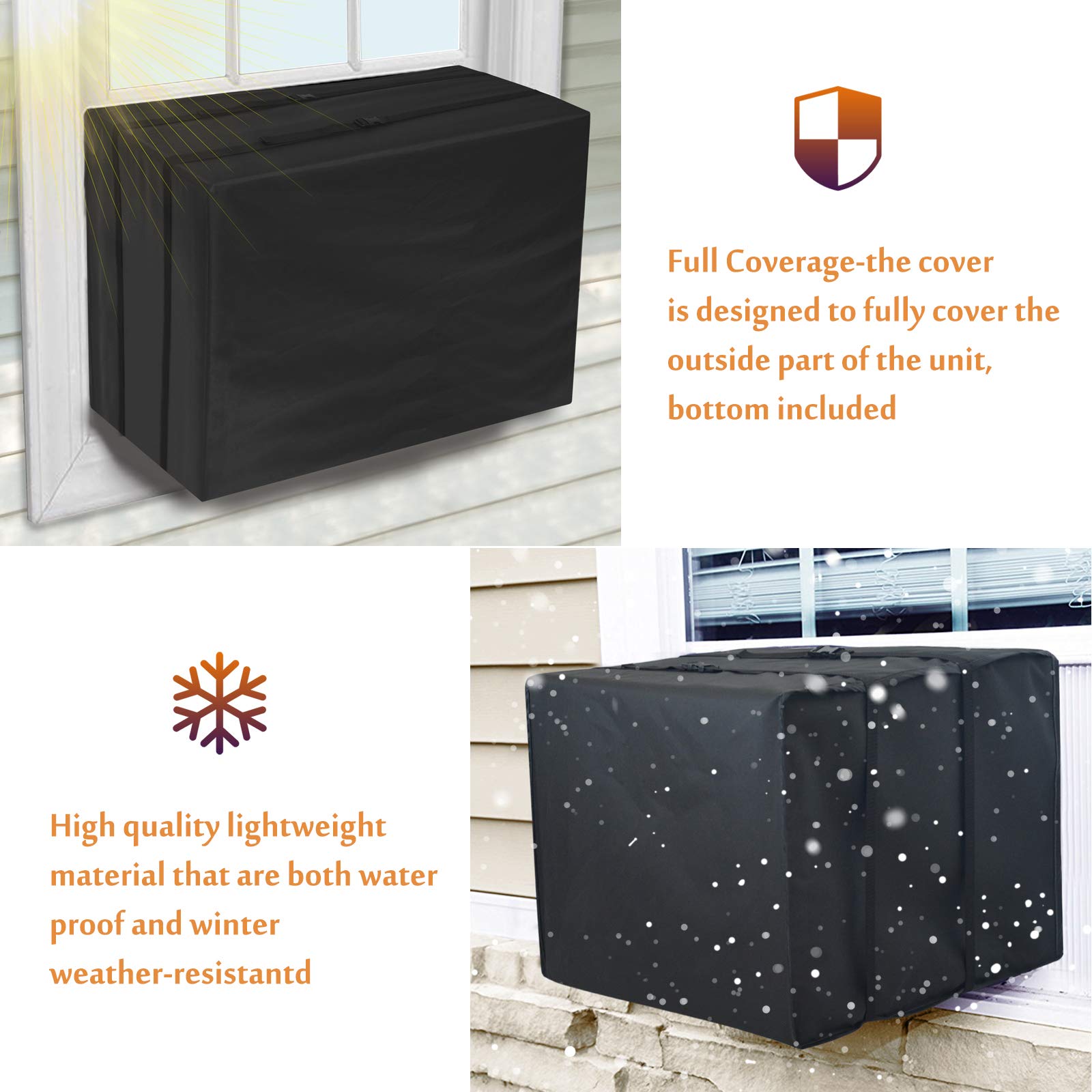 Foozet Window Air Conditioner Cover For Outside Unit, 21''W X 16''D X 15''H Inches, Small, 420D