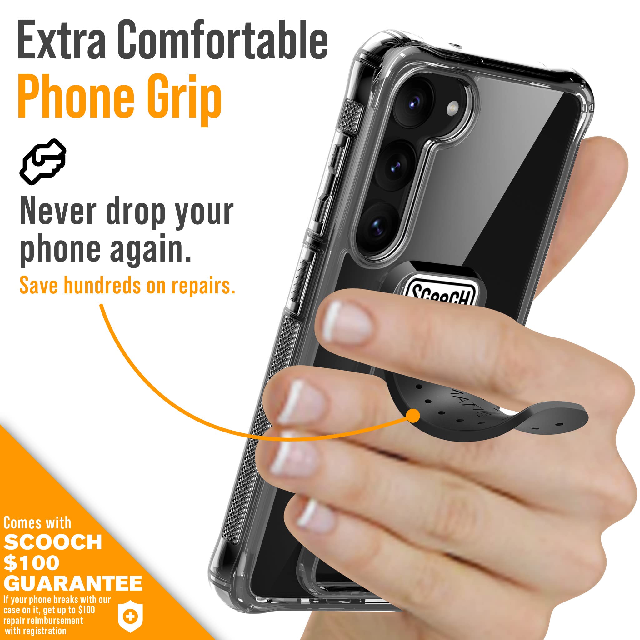 Scooch Wingman Case With Pop Out Car Mount, Grip, And Kickstand For Samsung Galaxy S23 Case [10 Ft Drop Protection] Bundled Wing