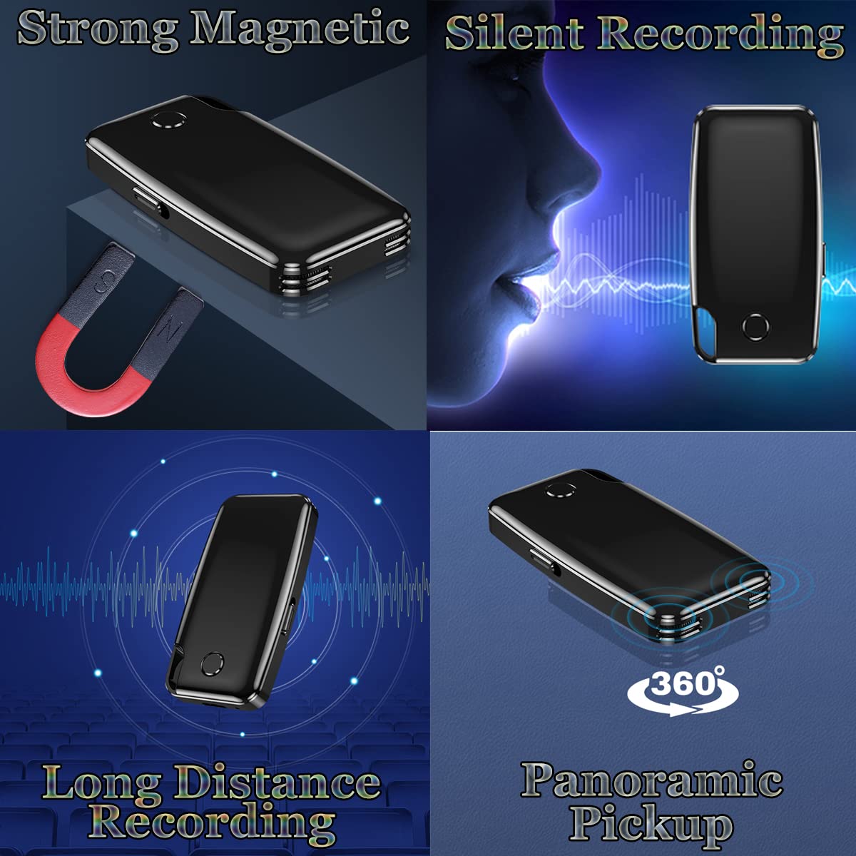 Voice Recorder, 64Gb Voice Activated Recorder With 1136 Hours Recording Capacity, Digital Voice Recorder, 30 Hours Battery Time