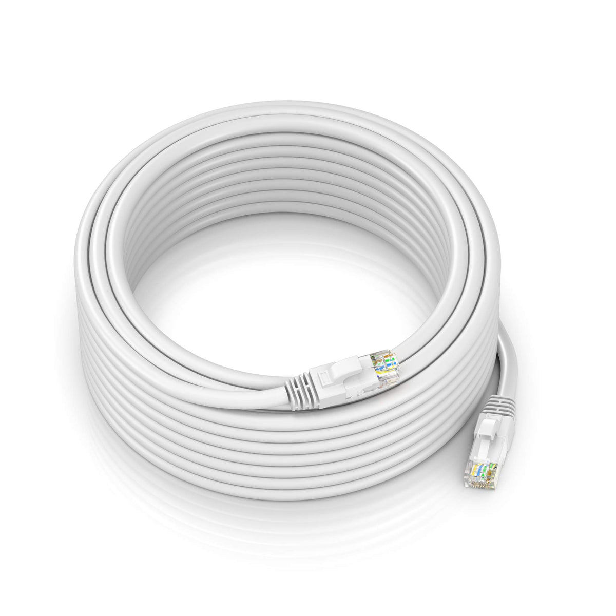 Maximm Ethernet Cable 100 Ft Cat6 High Speed Internet Network Lan Cable Cord, Outdoor Waterproof (White)