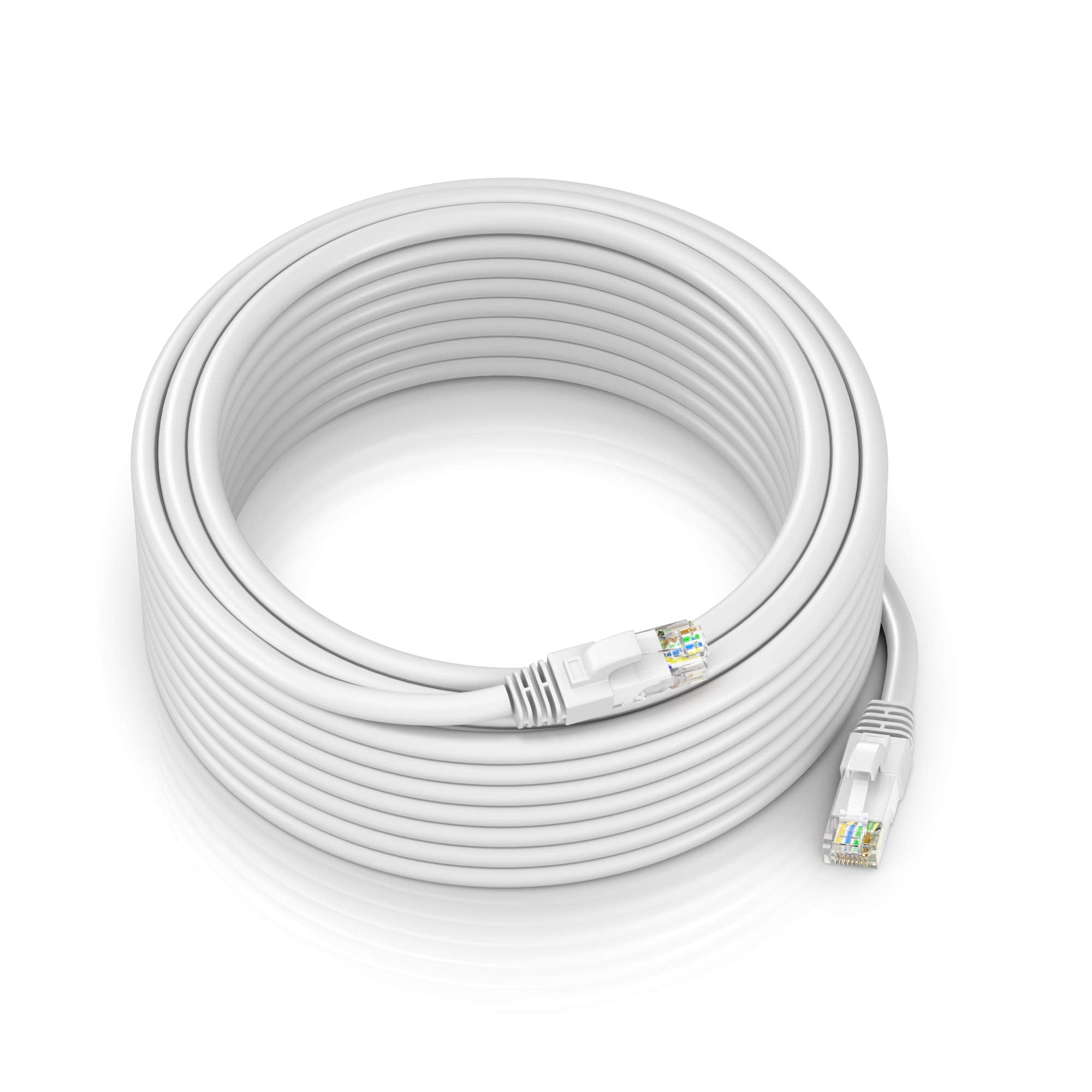 Maximm Cat 6 Ethernet Cable 100 Ft,Cat6 Cable, Lan Cable, Internet Cable, Patch Cable And Network Cable   Utp (White) 100 Feet Ethernet Cord