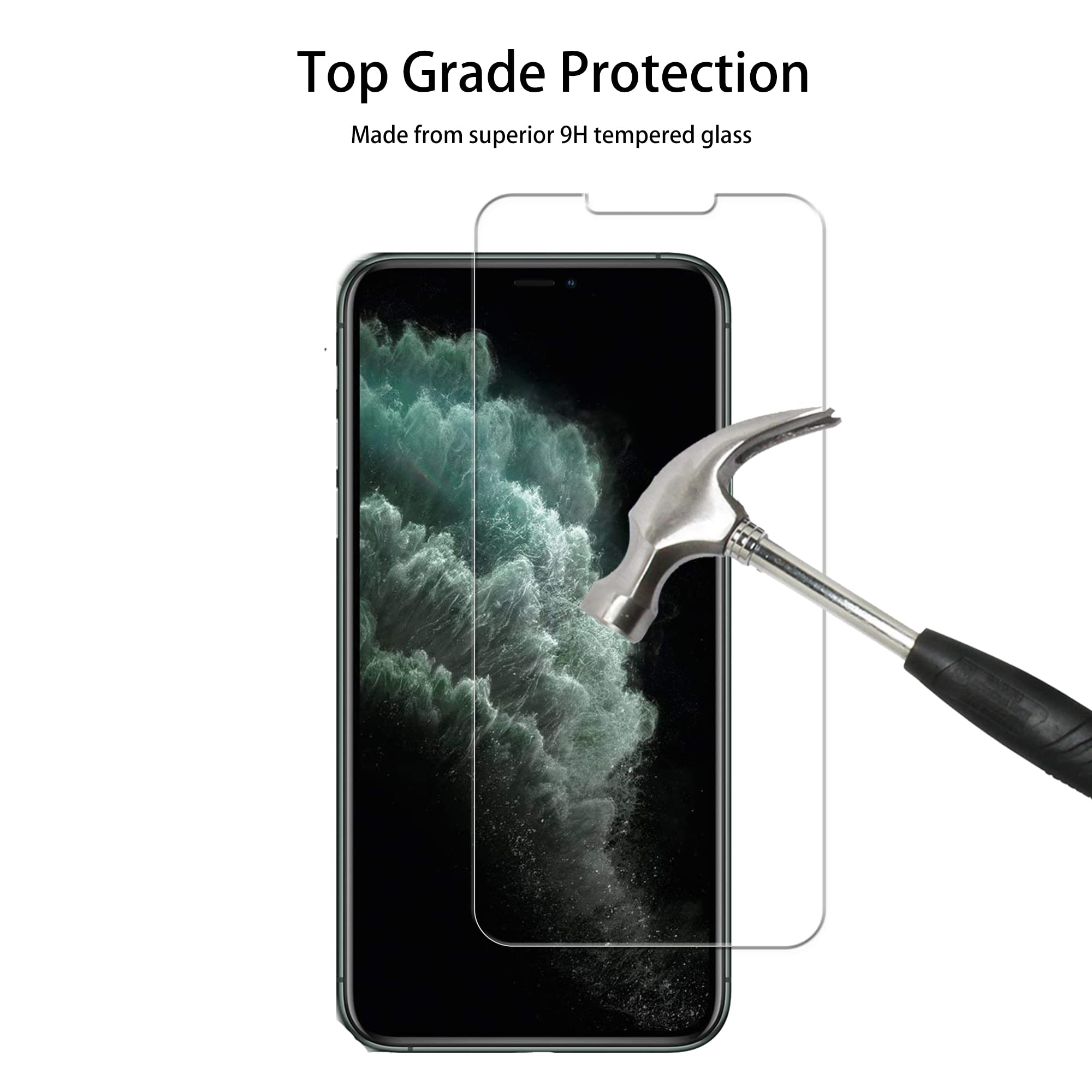 Hkkais Easy Alignment Frame Designed For Iphone 11 Pro Max Tempered Glass Screen Protector 2 Pack Camera Lens Protector Film 2 P