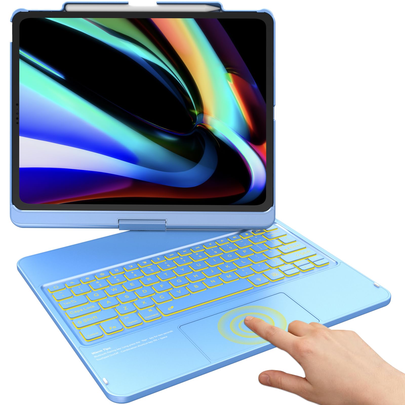 TQQ for iPad Air 13 Inch (M4/M3/M2) & iPad Pro 12.9 inch Case Keyboard