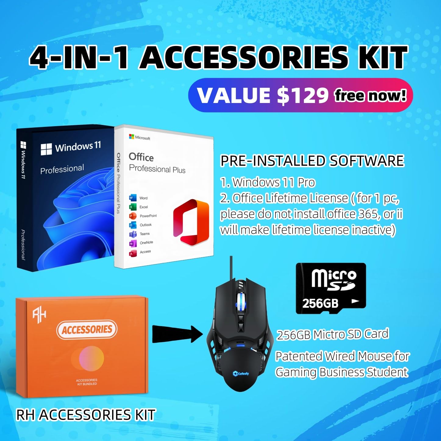 Hp 14 Laptop For Student Business, With Office Lifetime License & Windows 11 Pro, Intel 4-Core N150, 16 Gb Ram, 384 Gb Storage(1