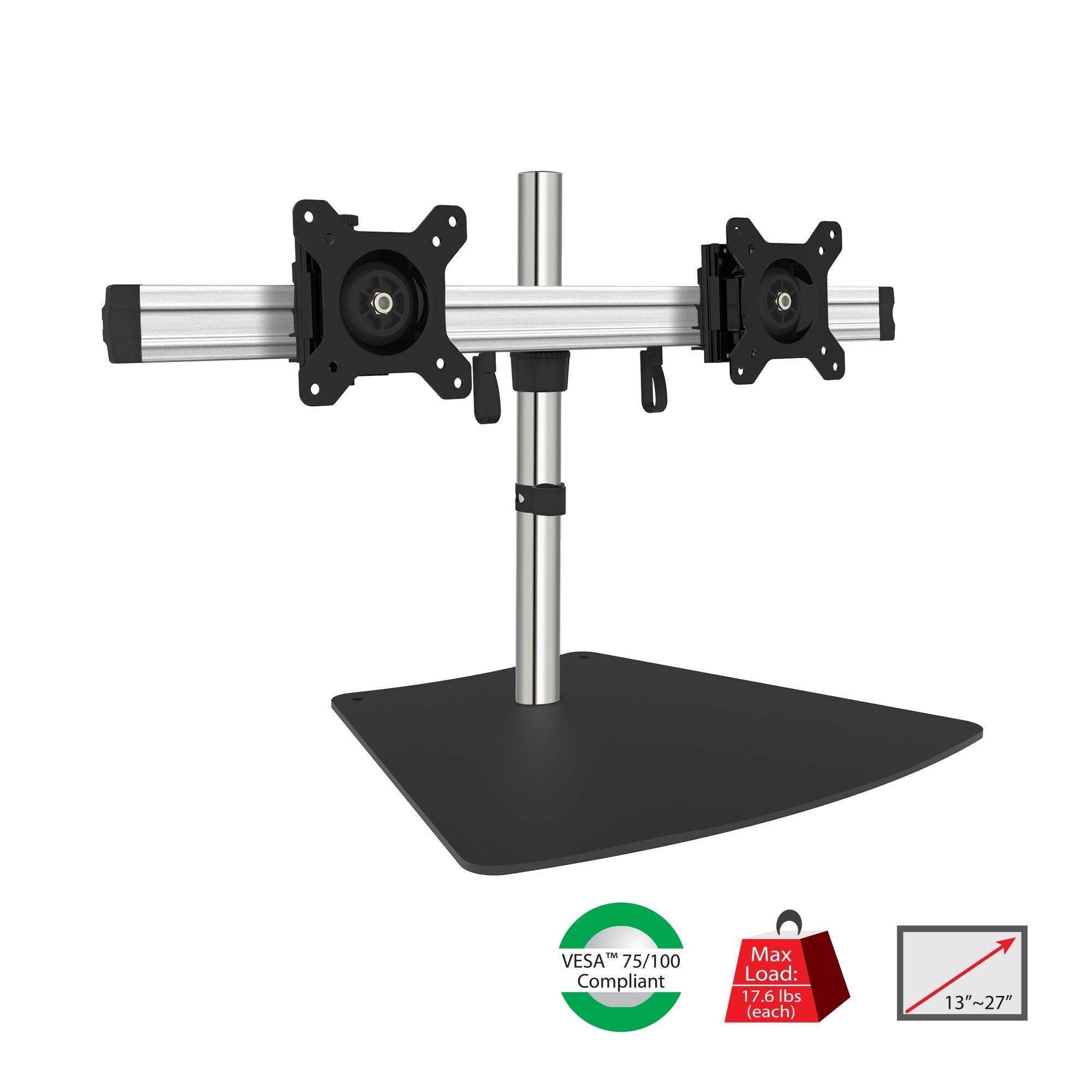 Siig Premium Aluminum Dual Monitor Stand   2 Monitors 13'' To 27'' Up To 17.6 Lbs Vesa 75 And 100 (Ce Mt2011 S1)