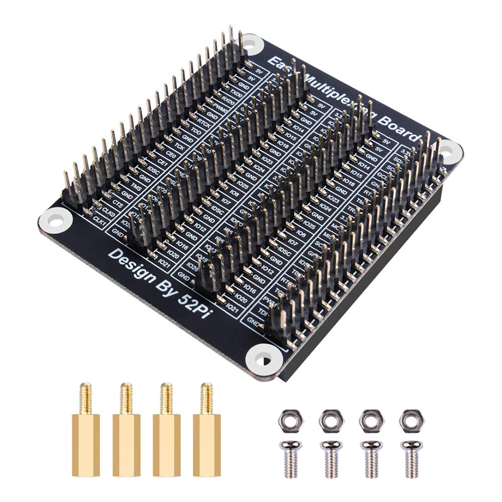 Geeekpi Gpio Extension Board For Raspberry Pi, Expansion Board Gpio 1 To 4 For Raspberry Pi 4B / 3B+ / 3B With Screws