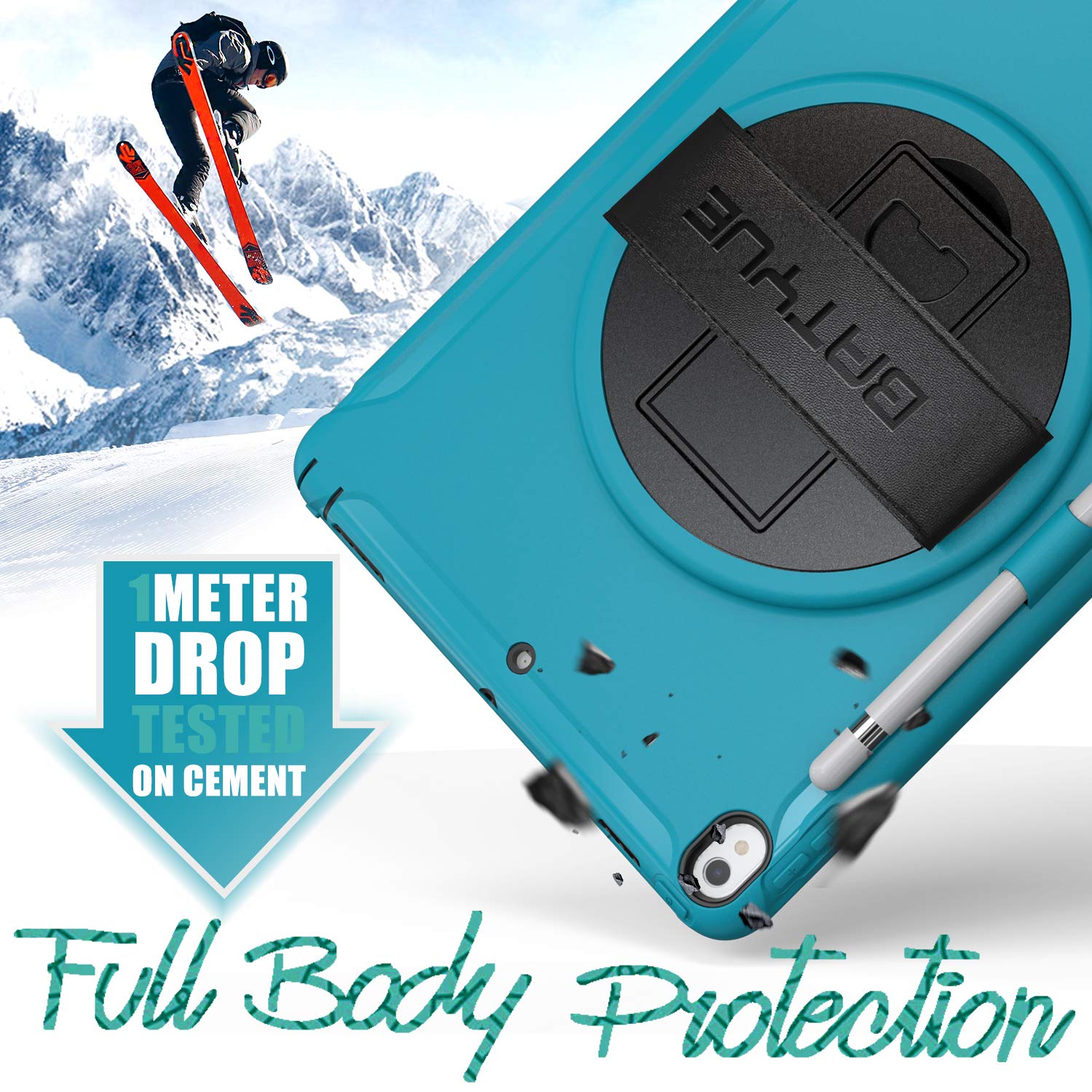 Batyue Ipad Pro 10.5 Case 2017/ Ipad Air 3Rd Generation Case 2019, Full Body Shockproof Rugged Case With 360 Swivel Kickstand/Le