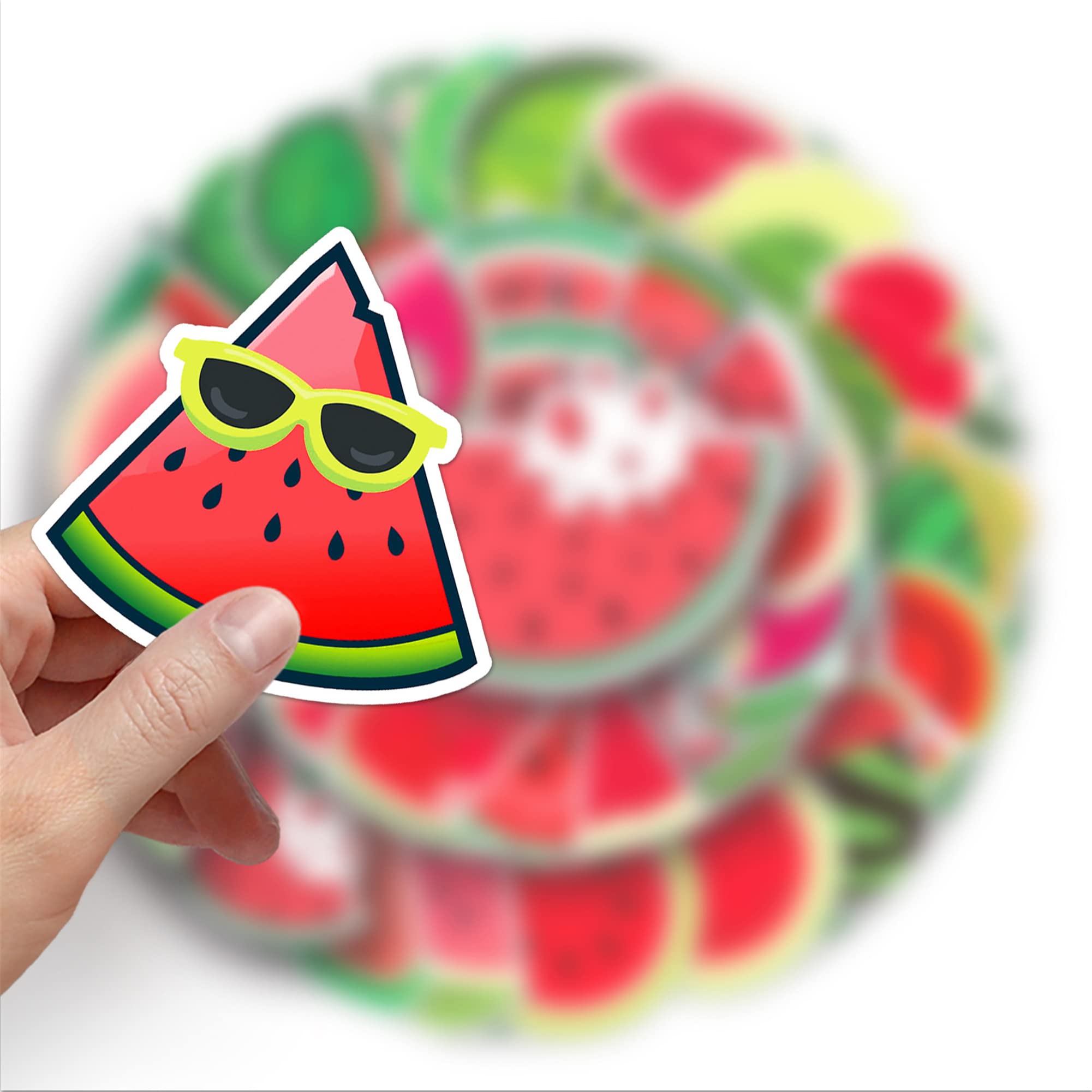 Aiwuding Watermelon Stickers Pack, 50Pcs, Vinyl Decals, Fruit Stickers For Hydro Flask, Laptop, Water Bottle, Stickers For Kids,