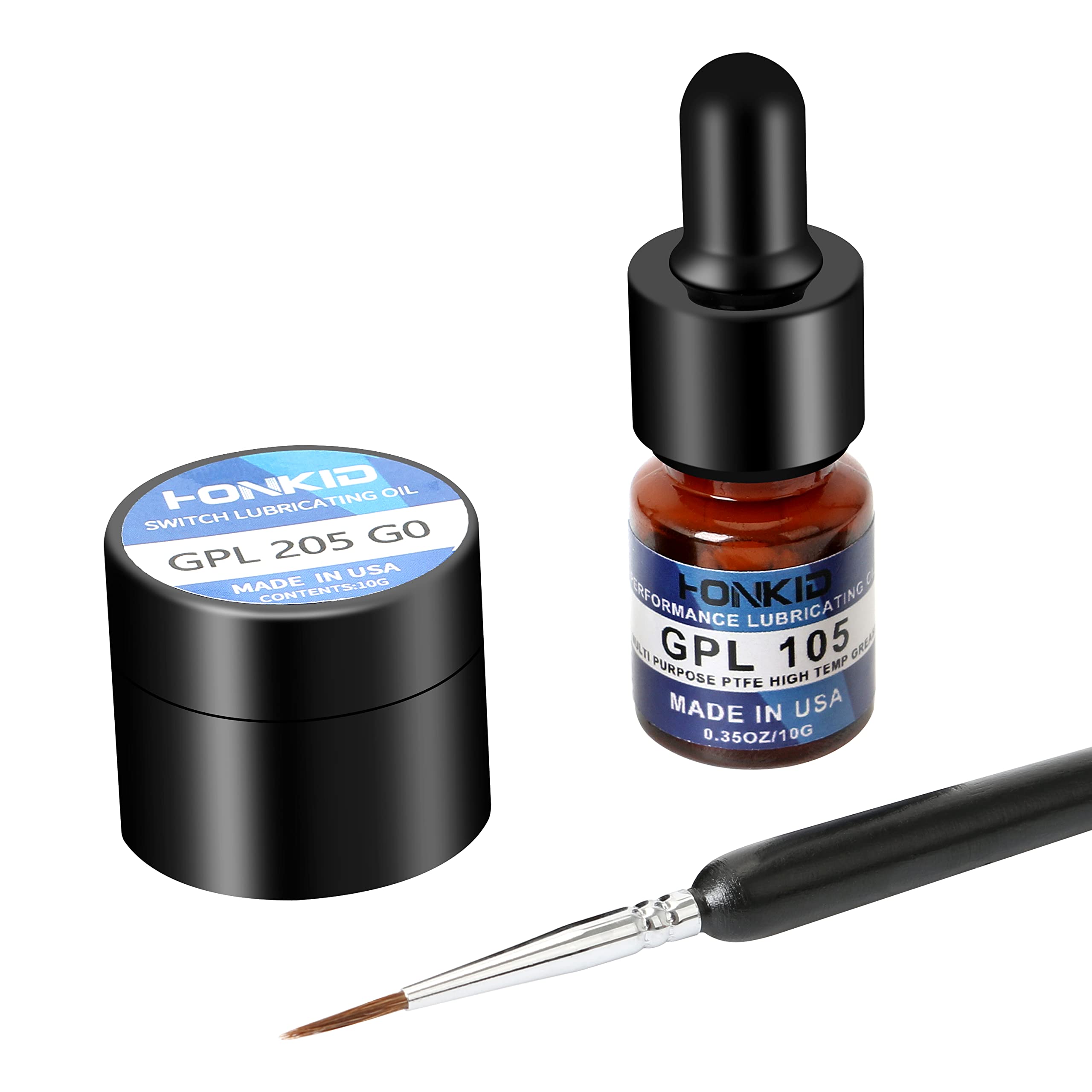 Honkid Keyboard Switch Lube Grease Oil With Gpl 205G0 0.35Oz And Gpl 105 0.35Oz For Mechanical Keyboard Switches And Springs