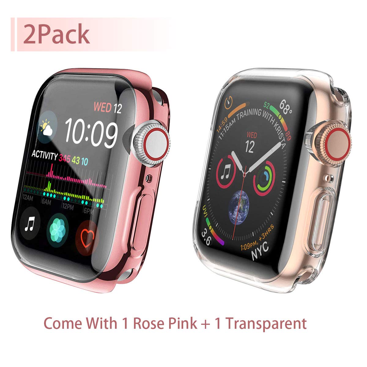 Julk [2 Pack] 40Mm Case For Apple Watch Se 2023 / Series 6 / Se/Series 5 / Series 4 Screen Protector, Overall Protective Case Tp