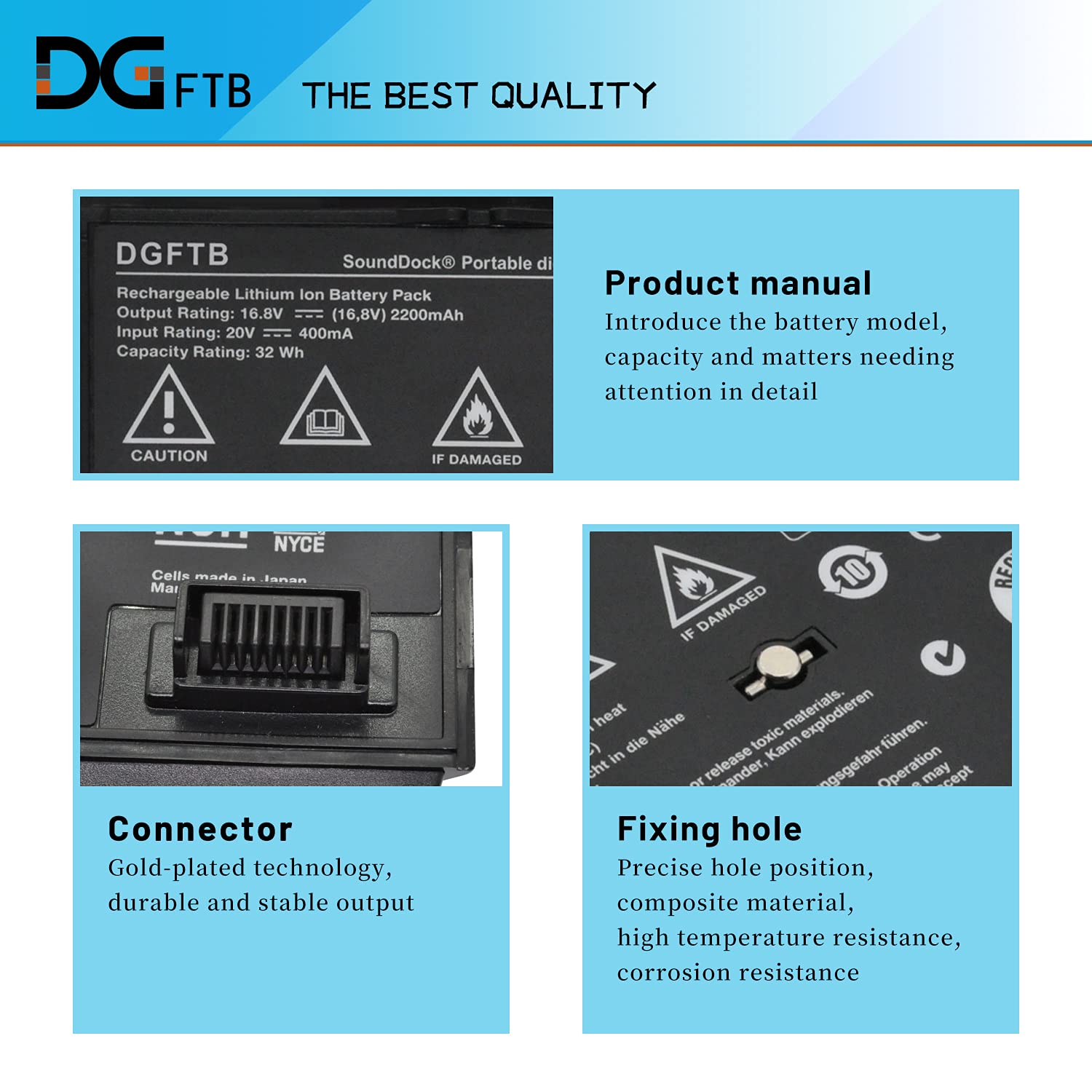 Dgtech 300769 003 Black Battery Replacement For Bose Sounddock Portable Digital Music System Soundlink Air 300769 001 300769 002