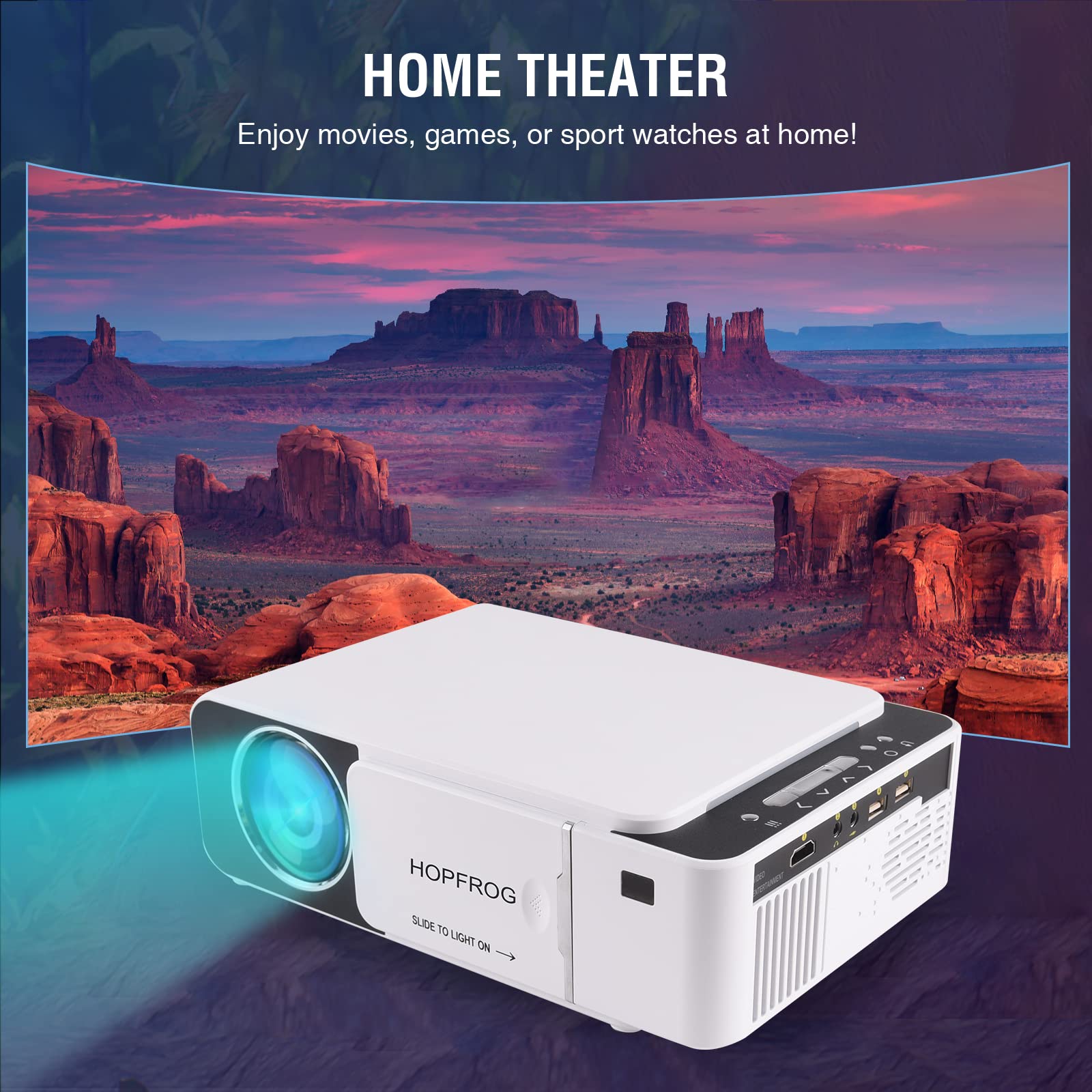 2024 Upgraded Full Hd 1080P Projector, 9500 Lumens Portable Movie Projector, Iphone Projector With Wifi And Tripod Mount, Proyec