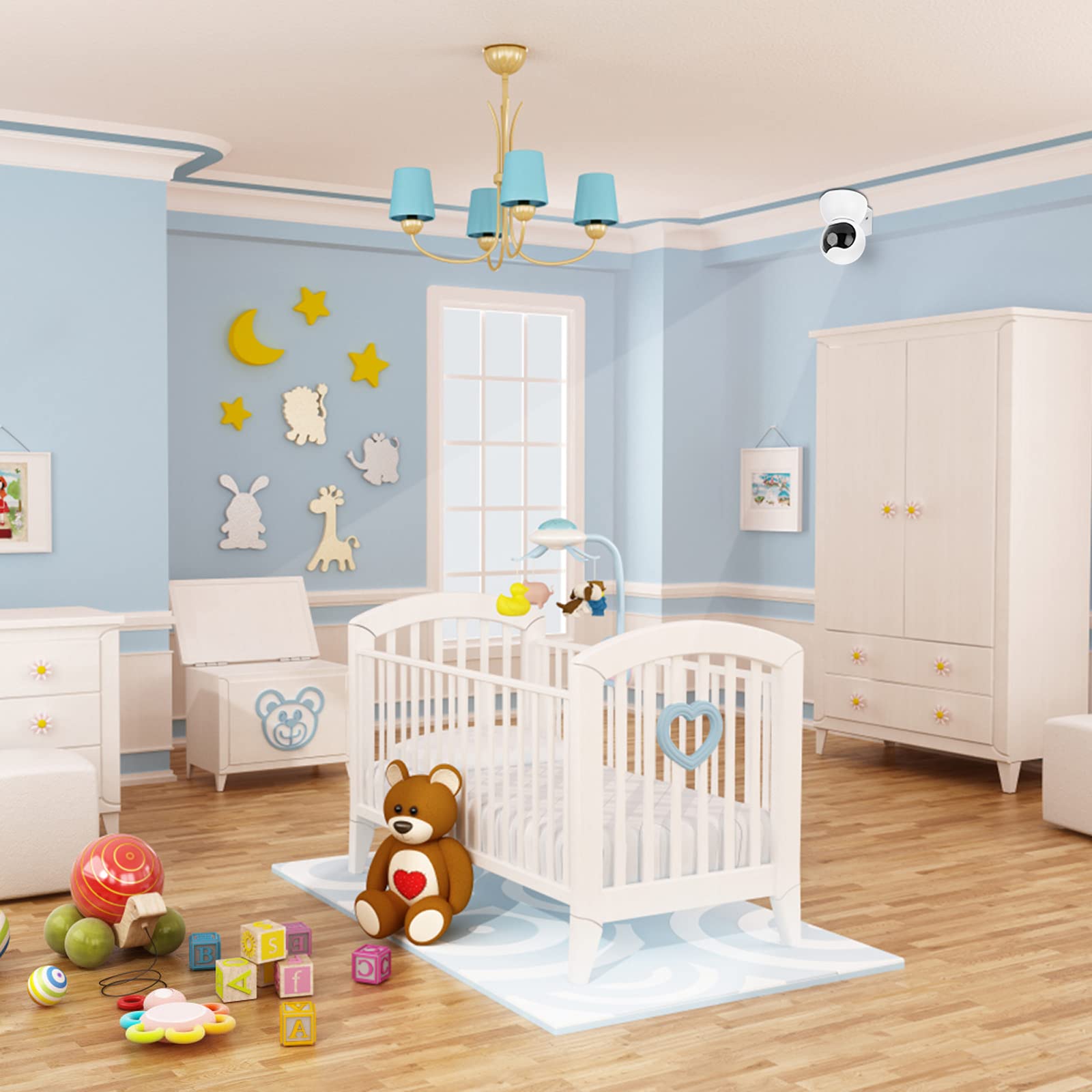 Sumnacon 3Pcs Wall Mount Camera Shelf  Metal Small Wall Shelf With Adhesive,Universal Small Floating Shelf For Security Cameras,